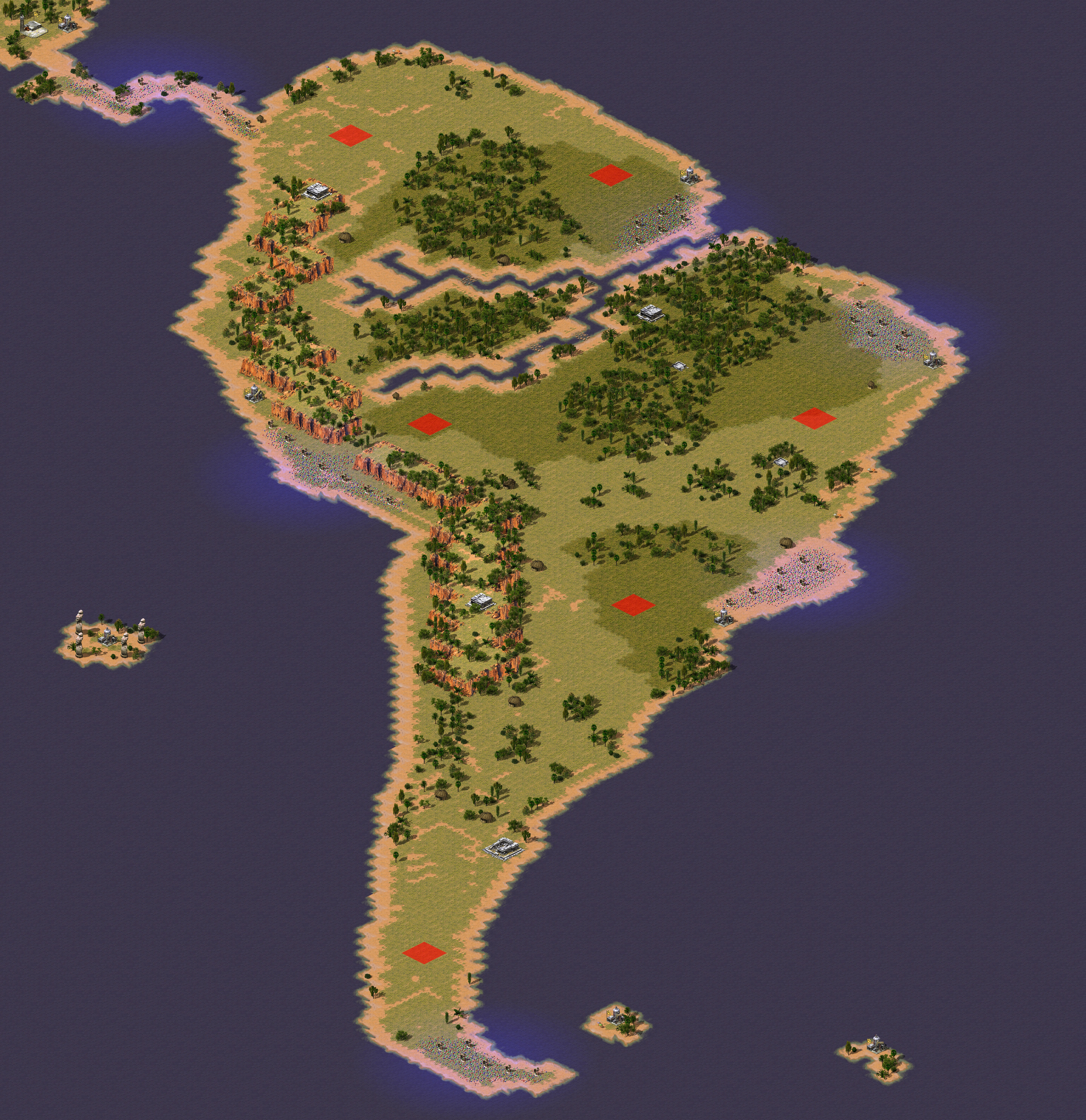 Rendered map: South America zoom3000