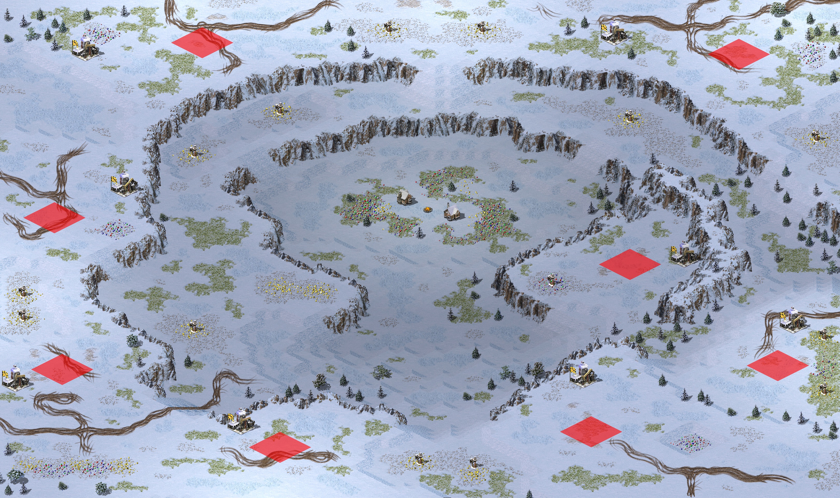 Rendered map: Snowy Field Patch of Land