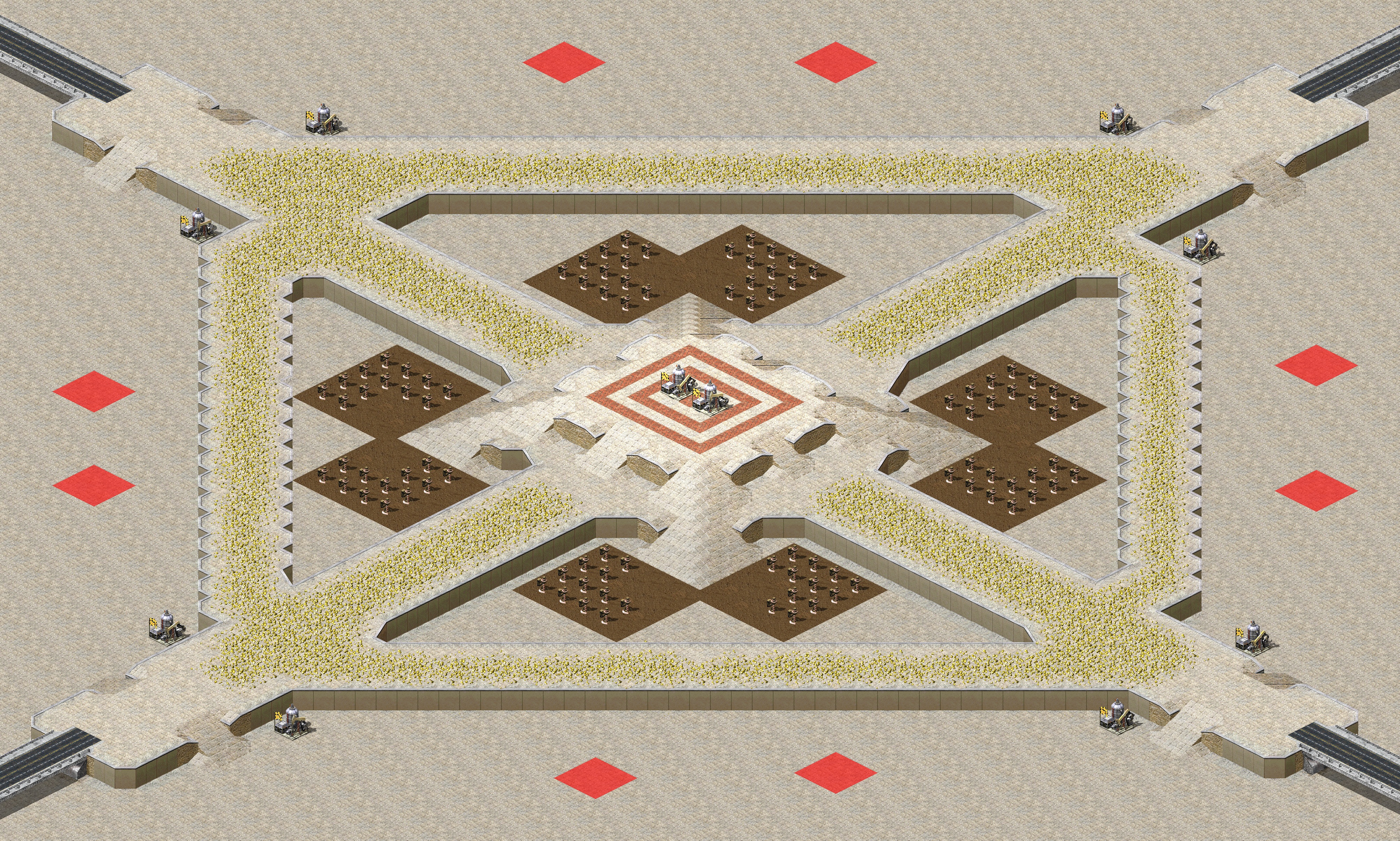 Rendered map: 2v2 Oil Derrick Grab