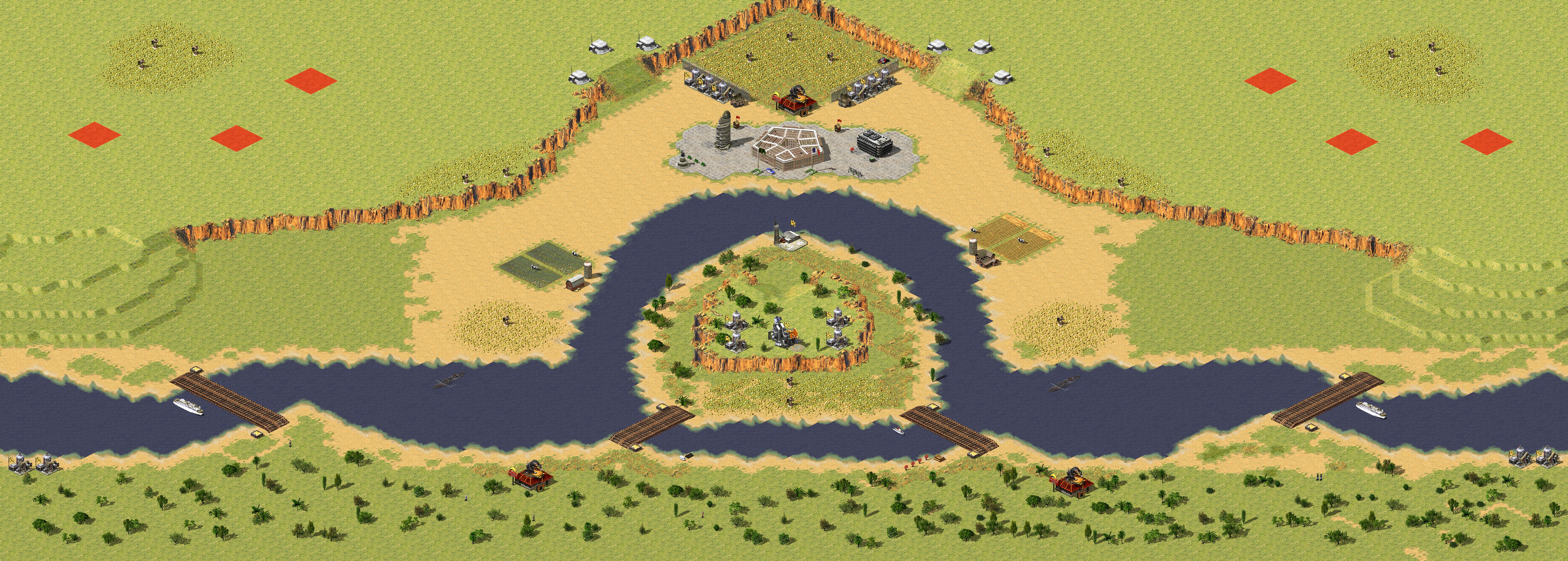 Rendered map: 6-Player Fair Battle (Top-Bottom)