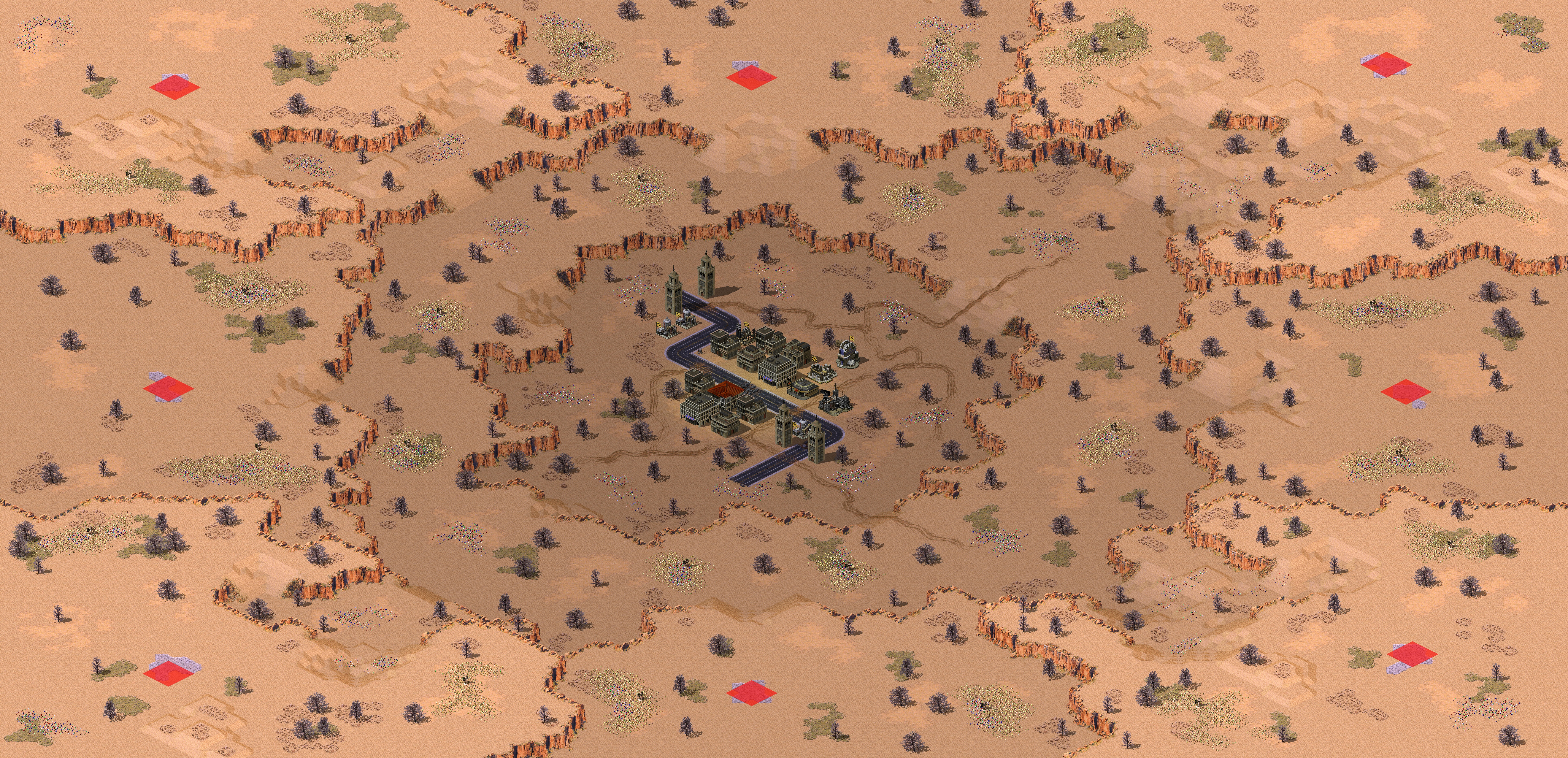 Rendered map: Desert Wasteland City