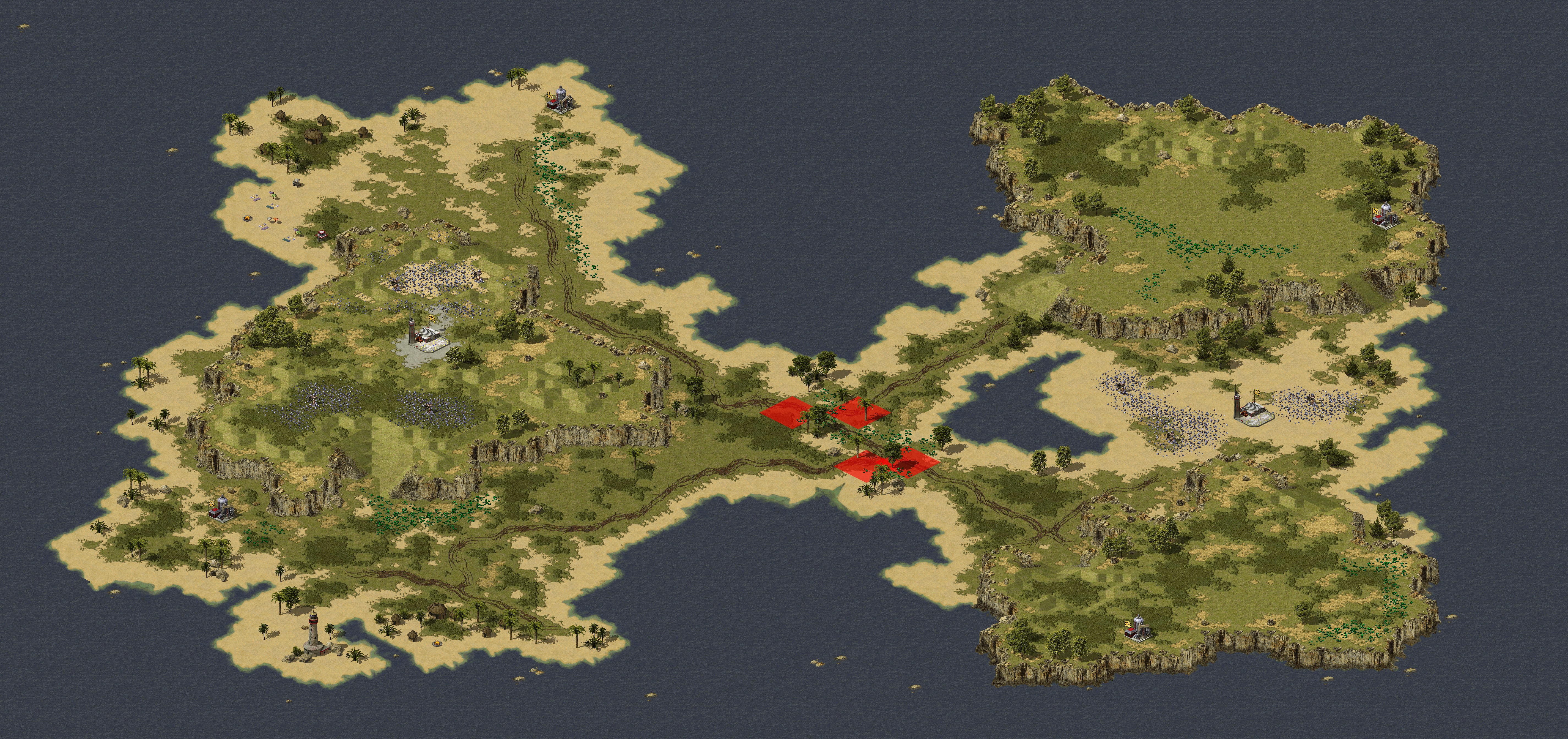 Rendered map: South Pacific (Land Rush)