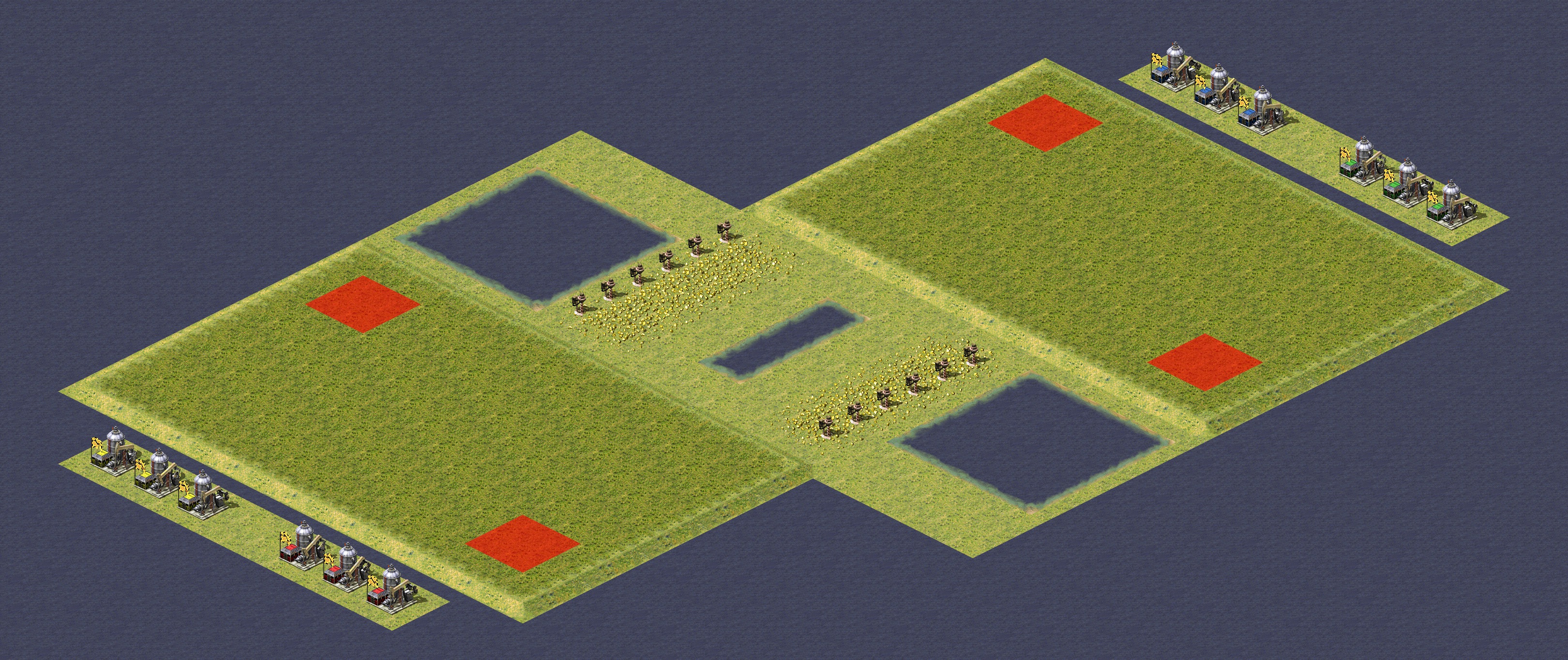 Rendered map: Easy Patch 2v2 - Soviet vs Allied Balanced