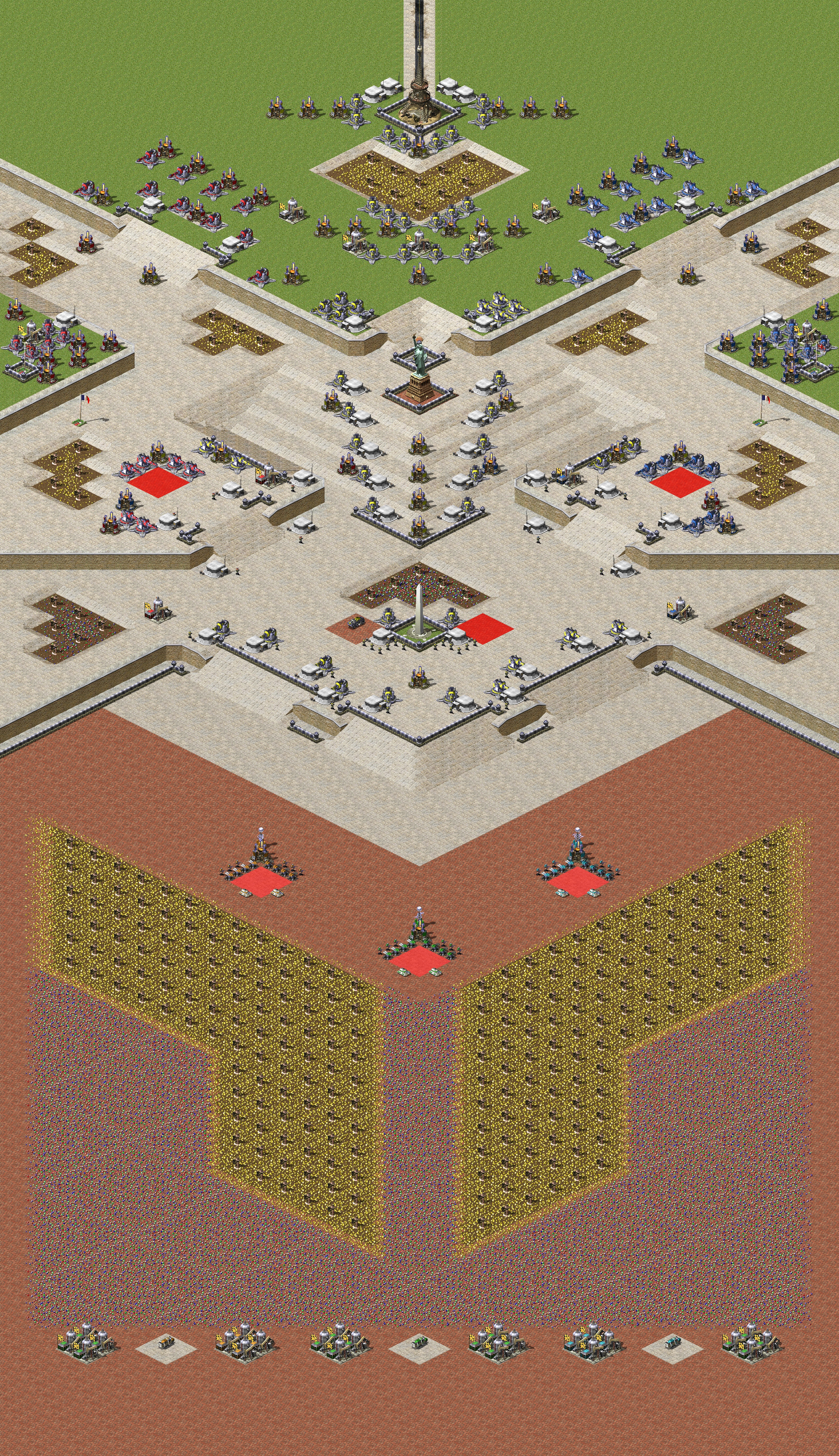 Rendered map: 3 France 3 Iraq 3-Tier High Ground - Season 3