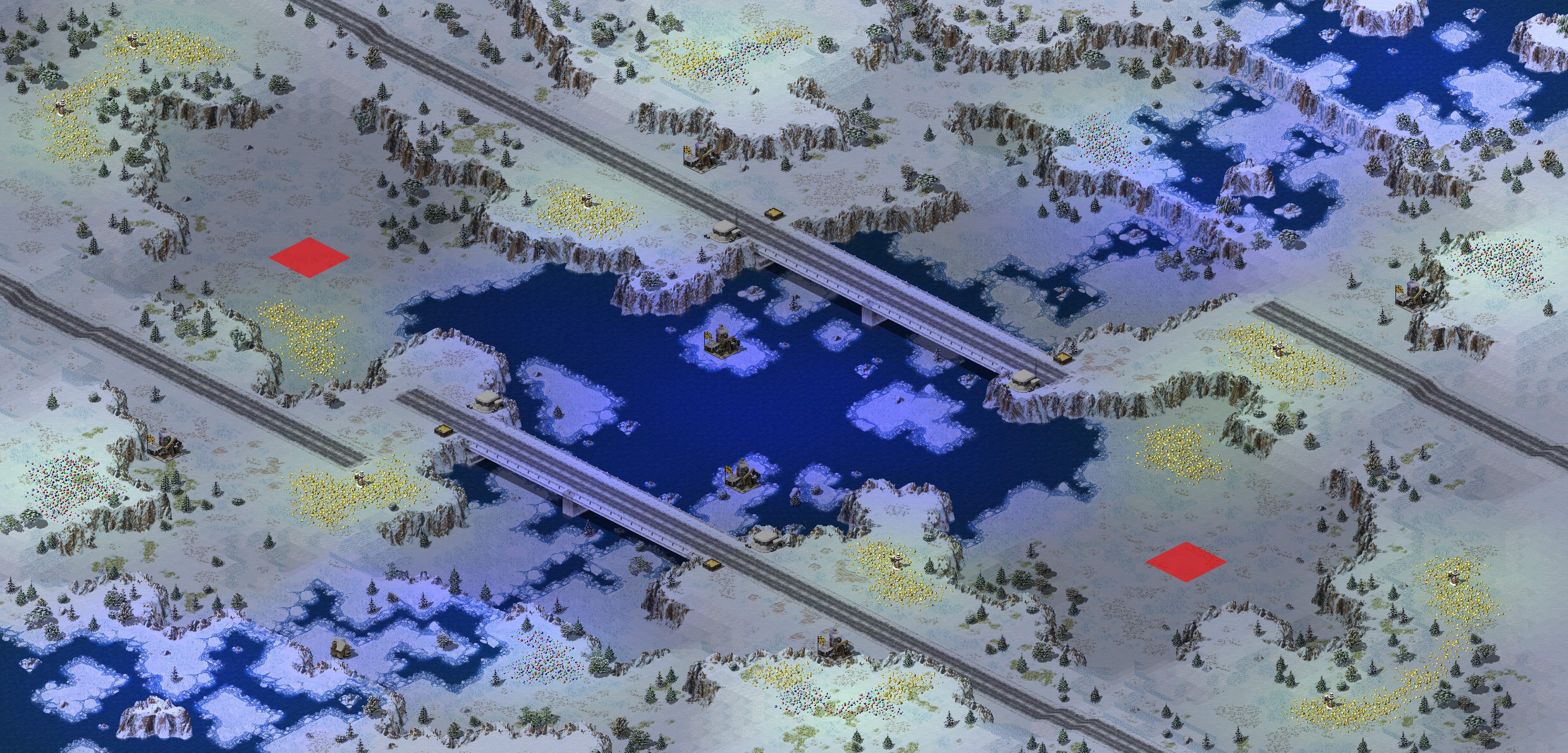 Rendered map: 冰河奔流（油井预占领）
