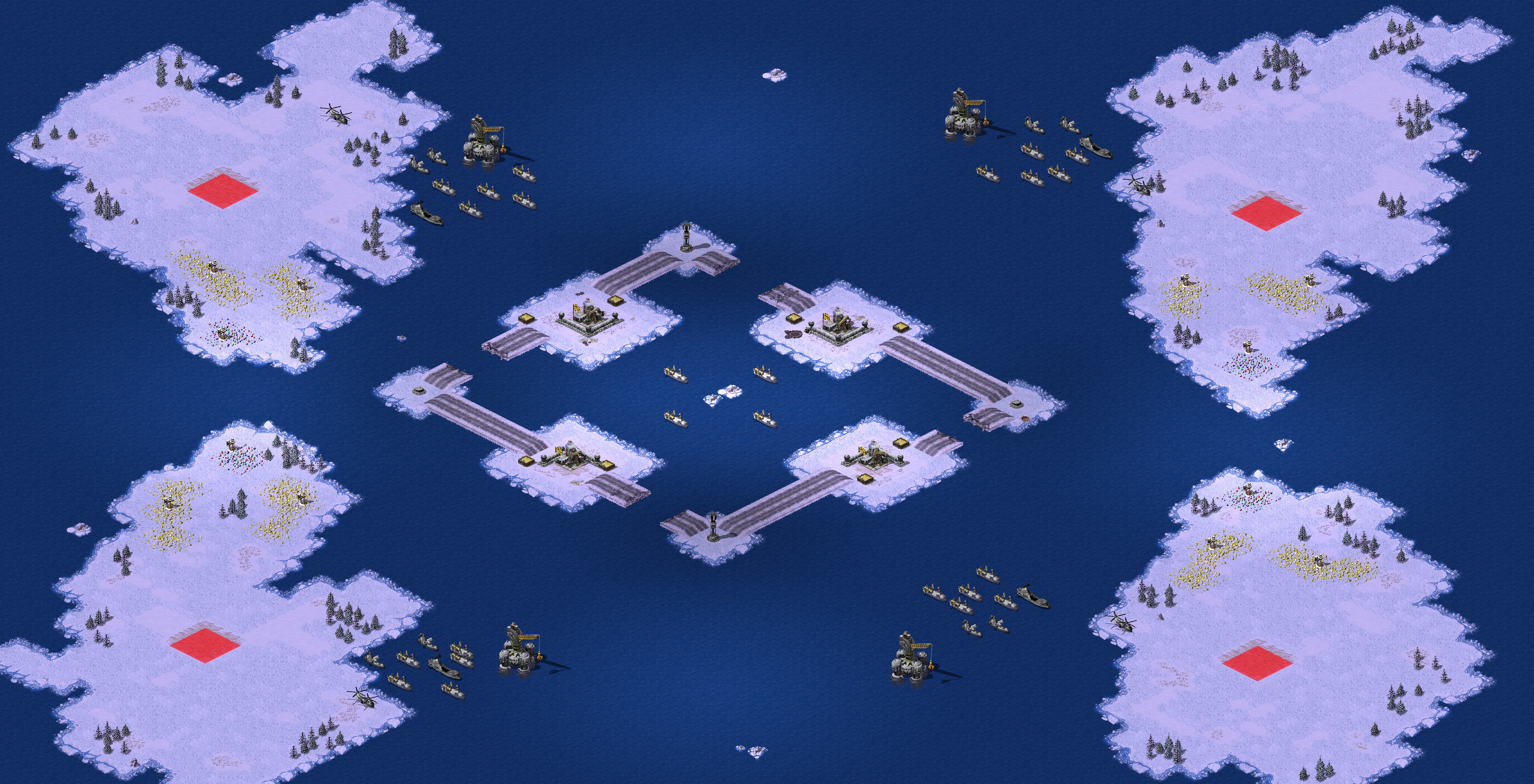 Rendered map: Technology Bay (2 vs 2)