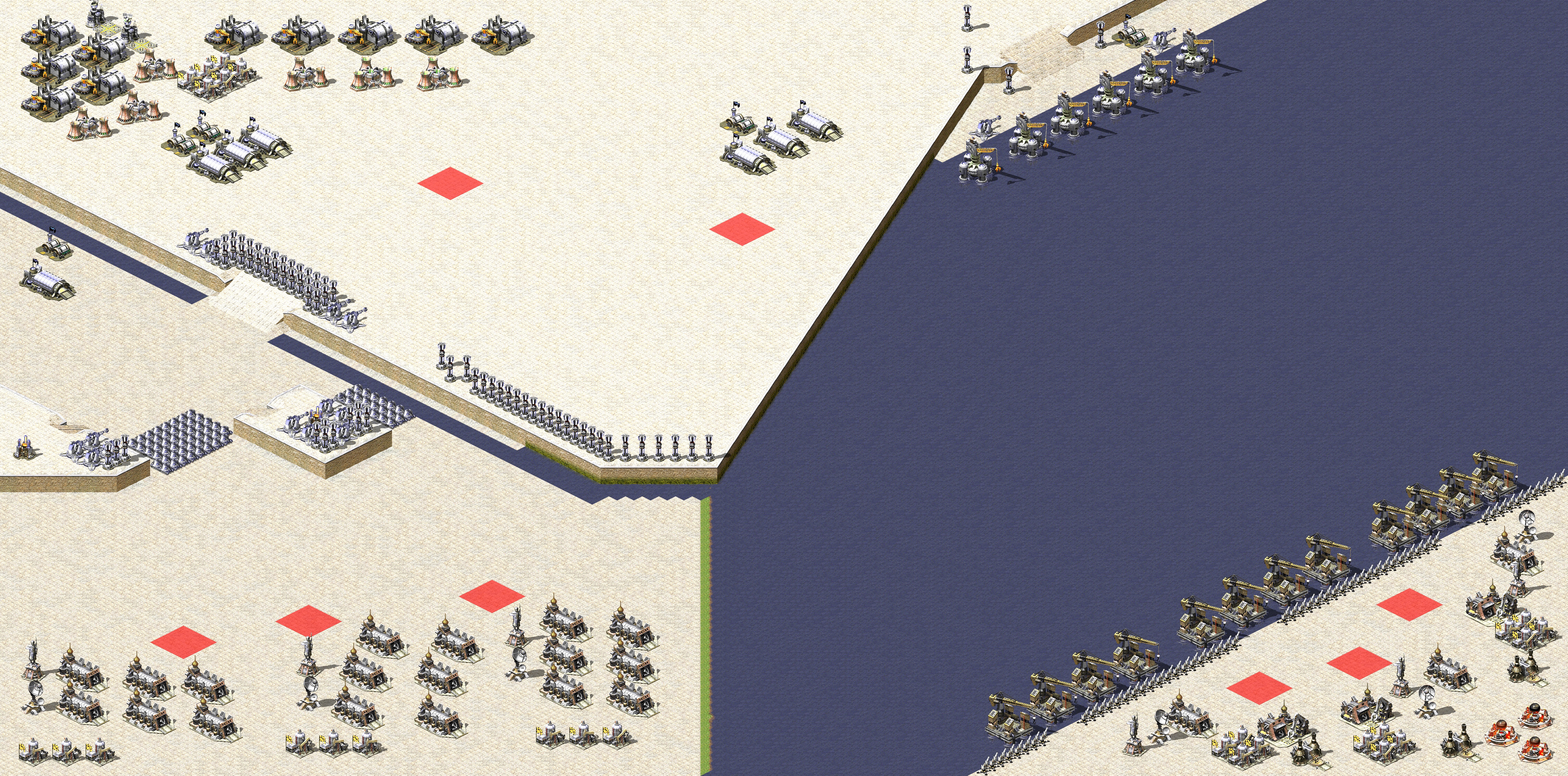 Rendered map: 2 Allies 6 Yuri Last Stand