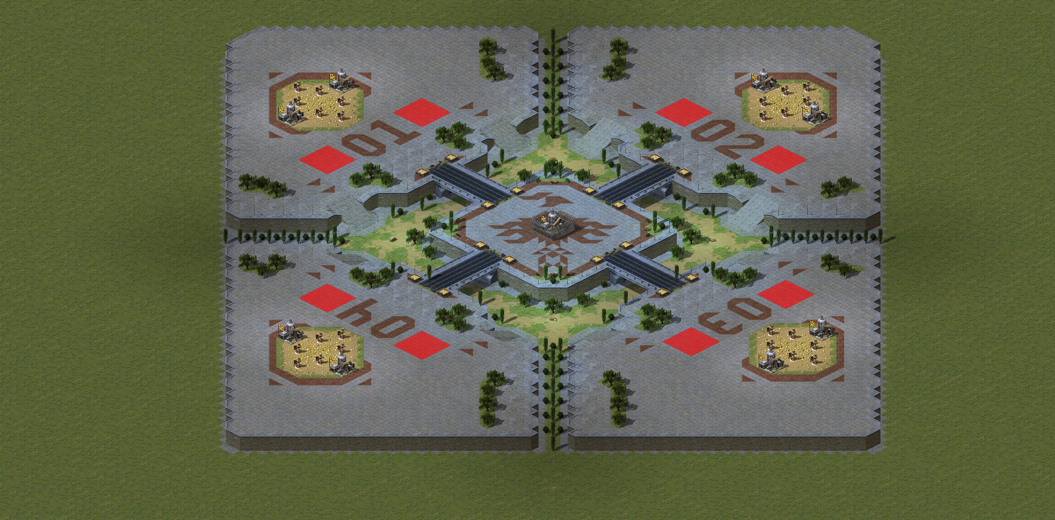 Rendered map: [8] Oil Town v1.04 - (Oil In Center)