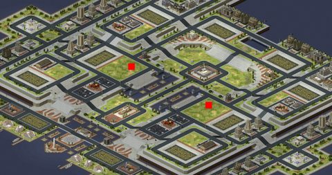 Rendered preview of an urban narrows