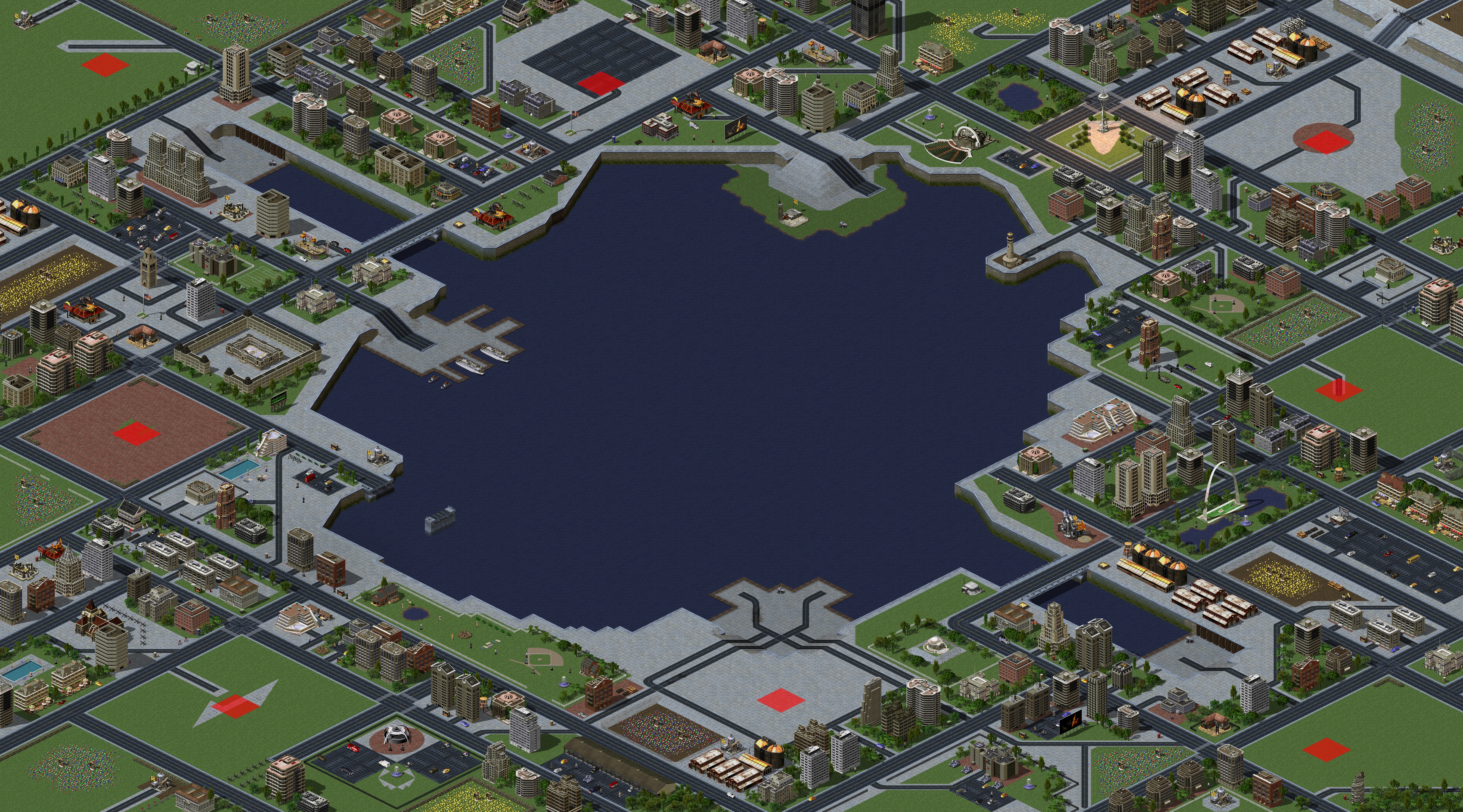 Rendered map: 城中小湖