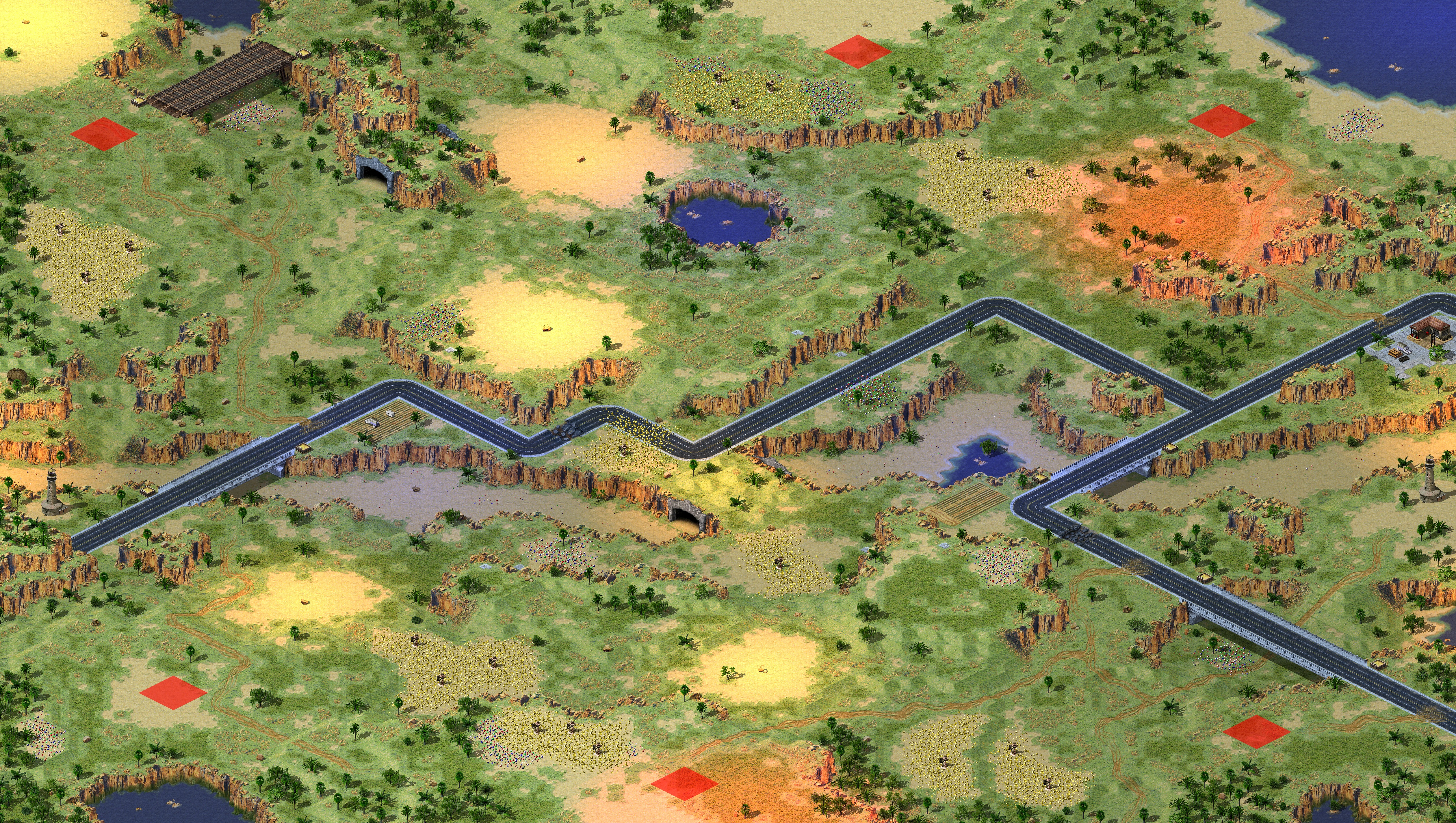 Rendered map: 荒芜地带(3v3) - 赛事专用