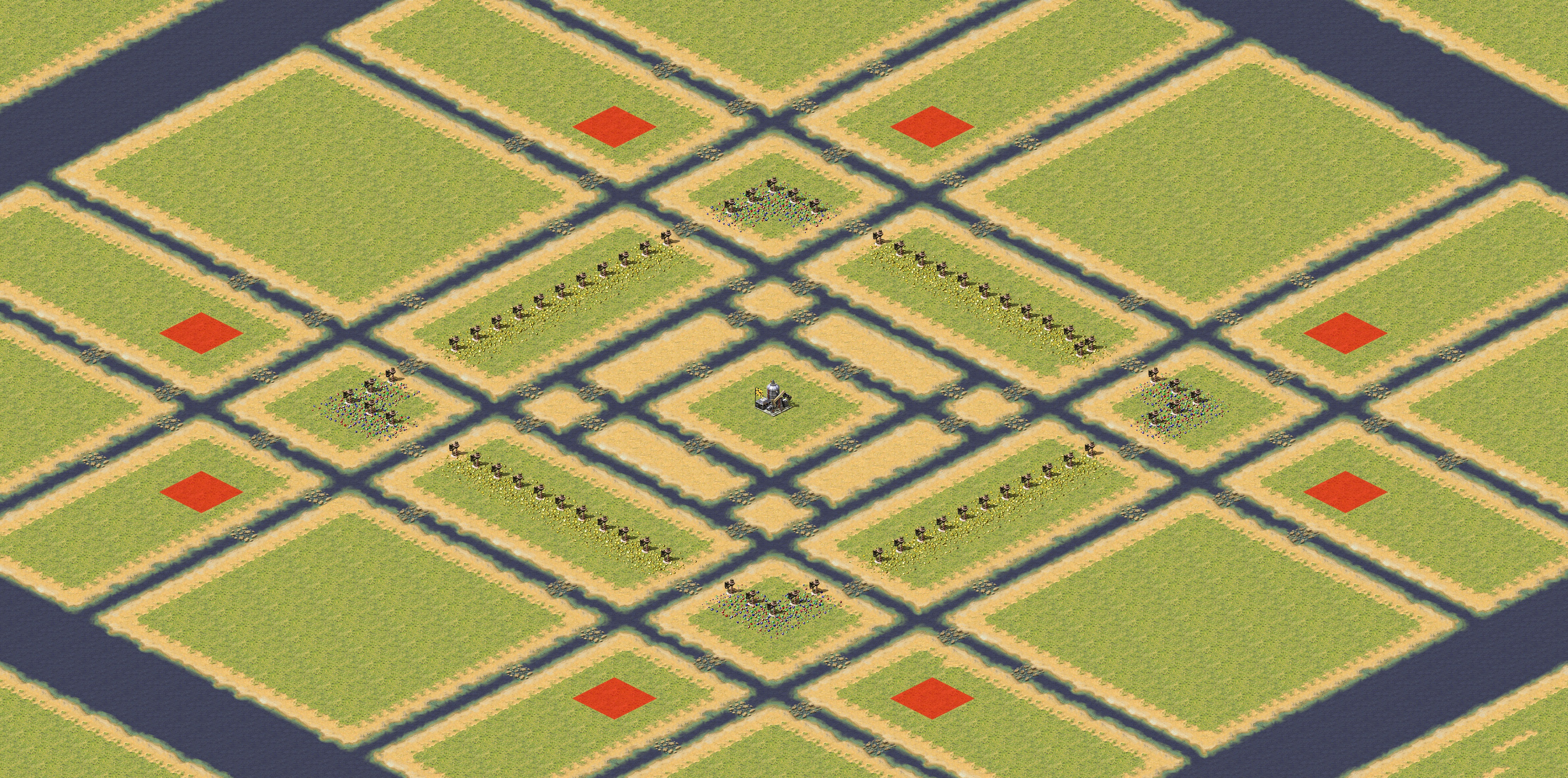 Rendered map: Dense Waterways 1 Ring Ore 4v4/2v2v2v2