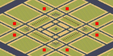 Rendered preview of Dense Waterways 1 Ring Ore 4v4/2v2v2v2
