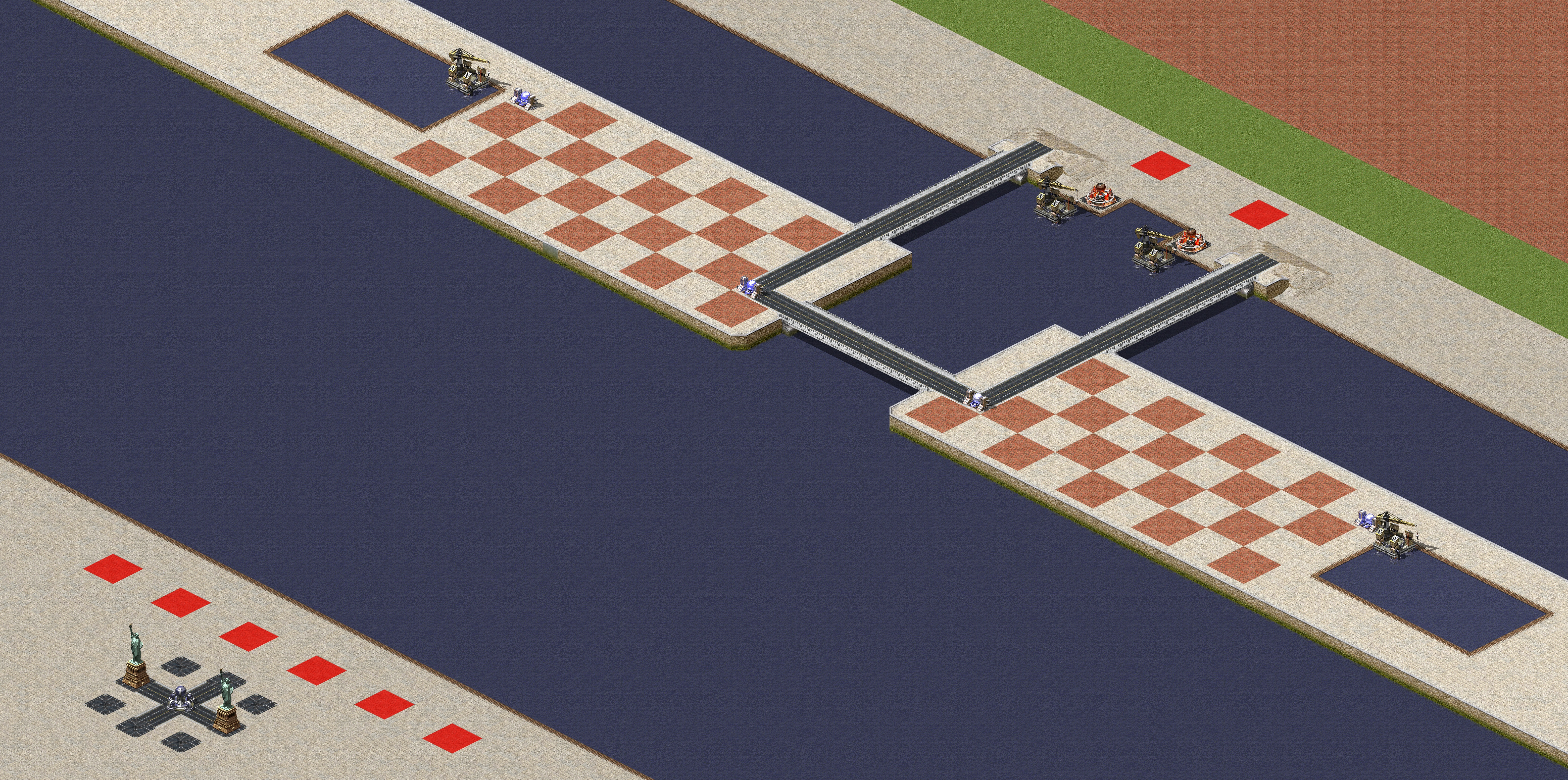 Rendered map: 2 Soviet 6 Allied - Naval Air Battle