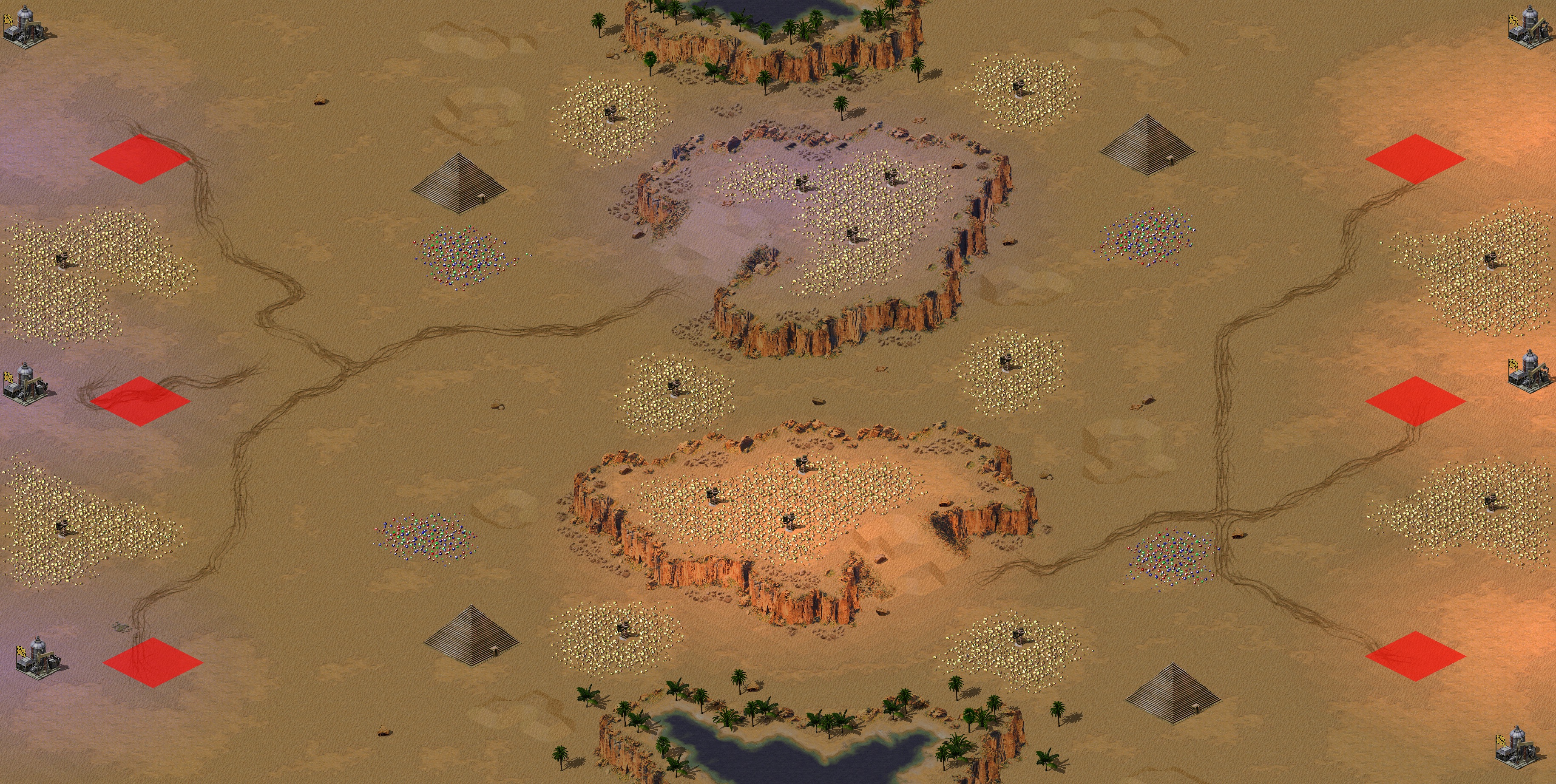 Rendered map: Egypt with Pyramids