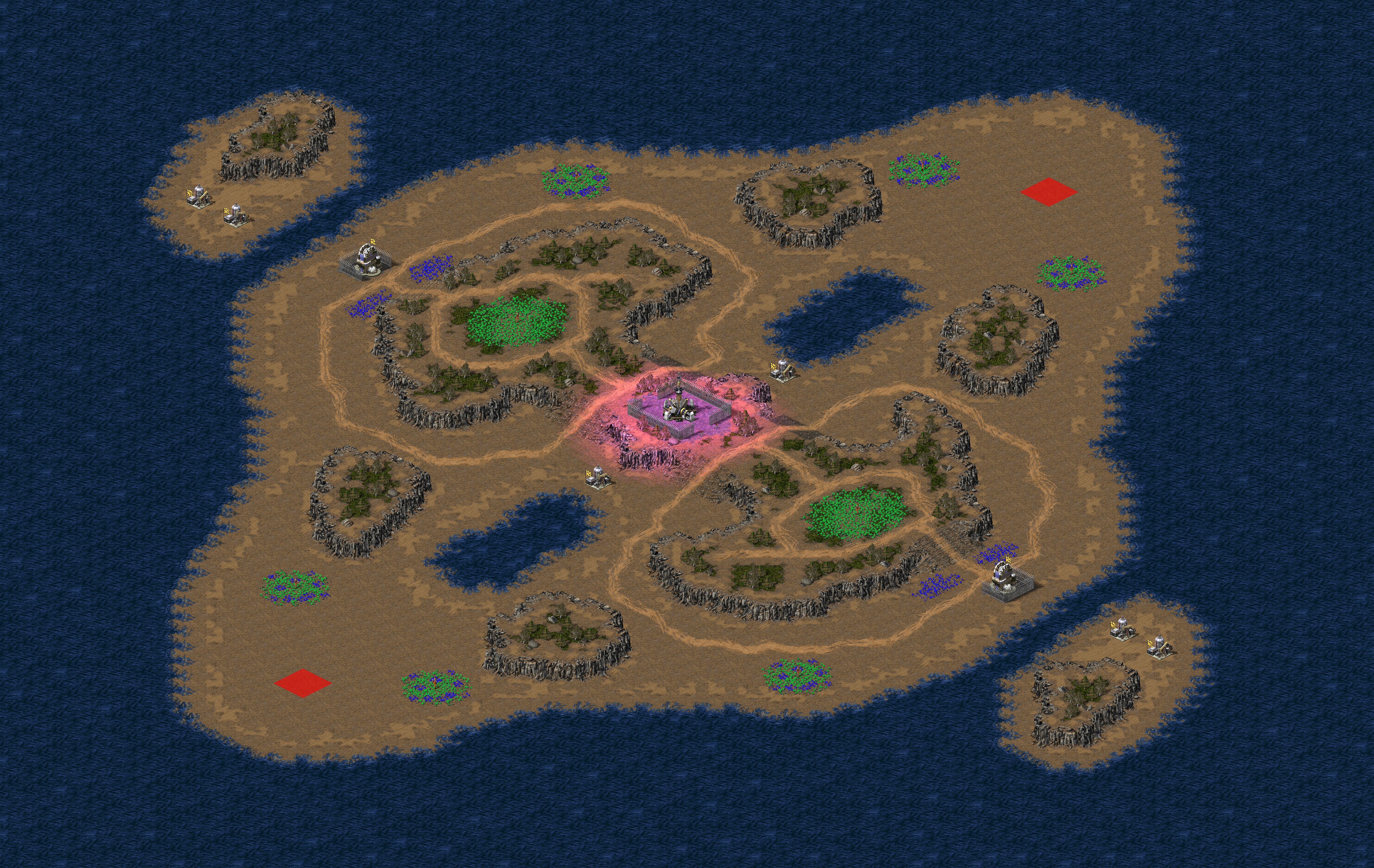 Rendered map: Exhausted Isle