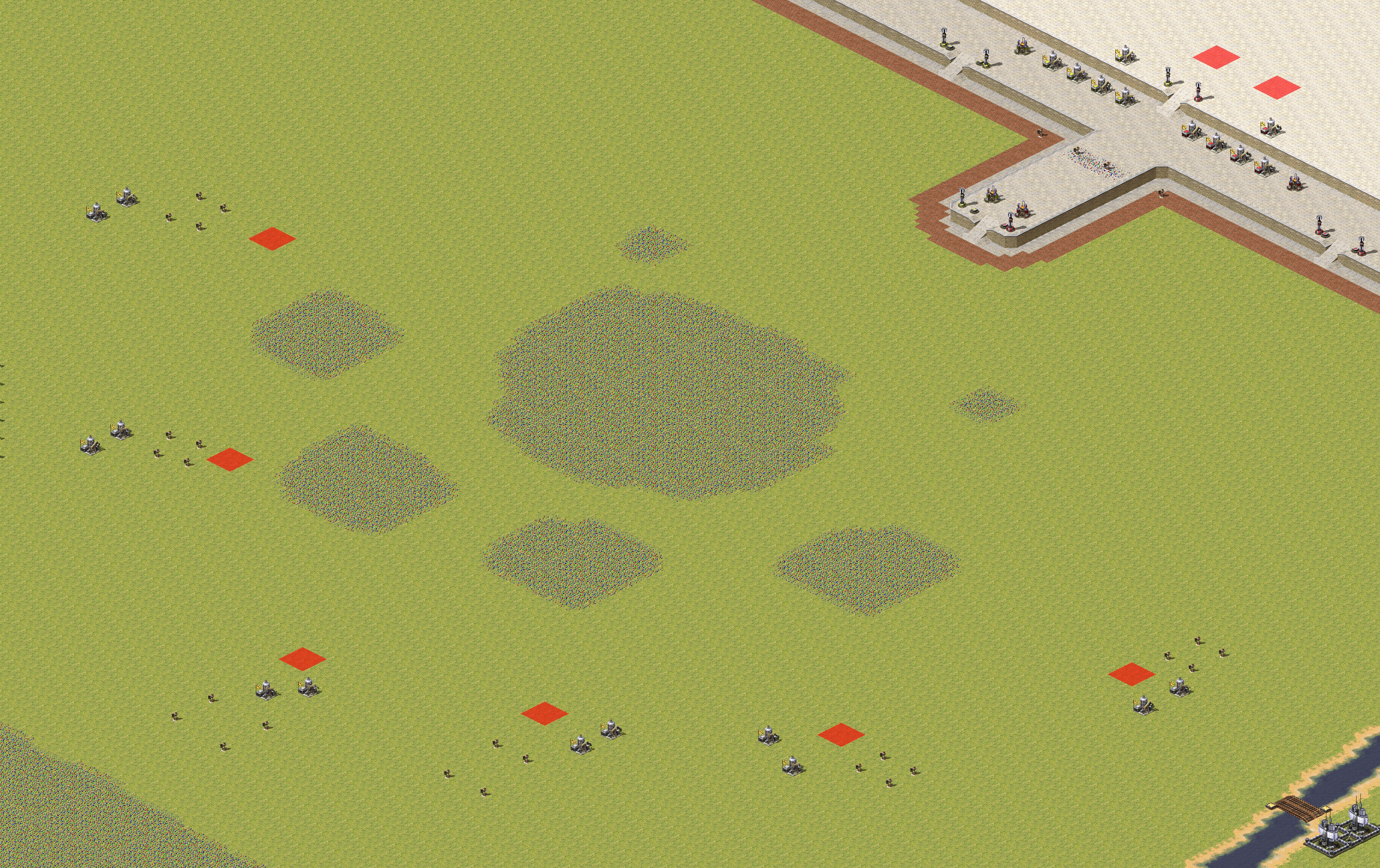 Rendered map: 2 Allied vs 6 Soviet
