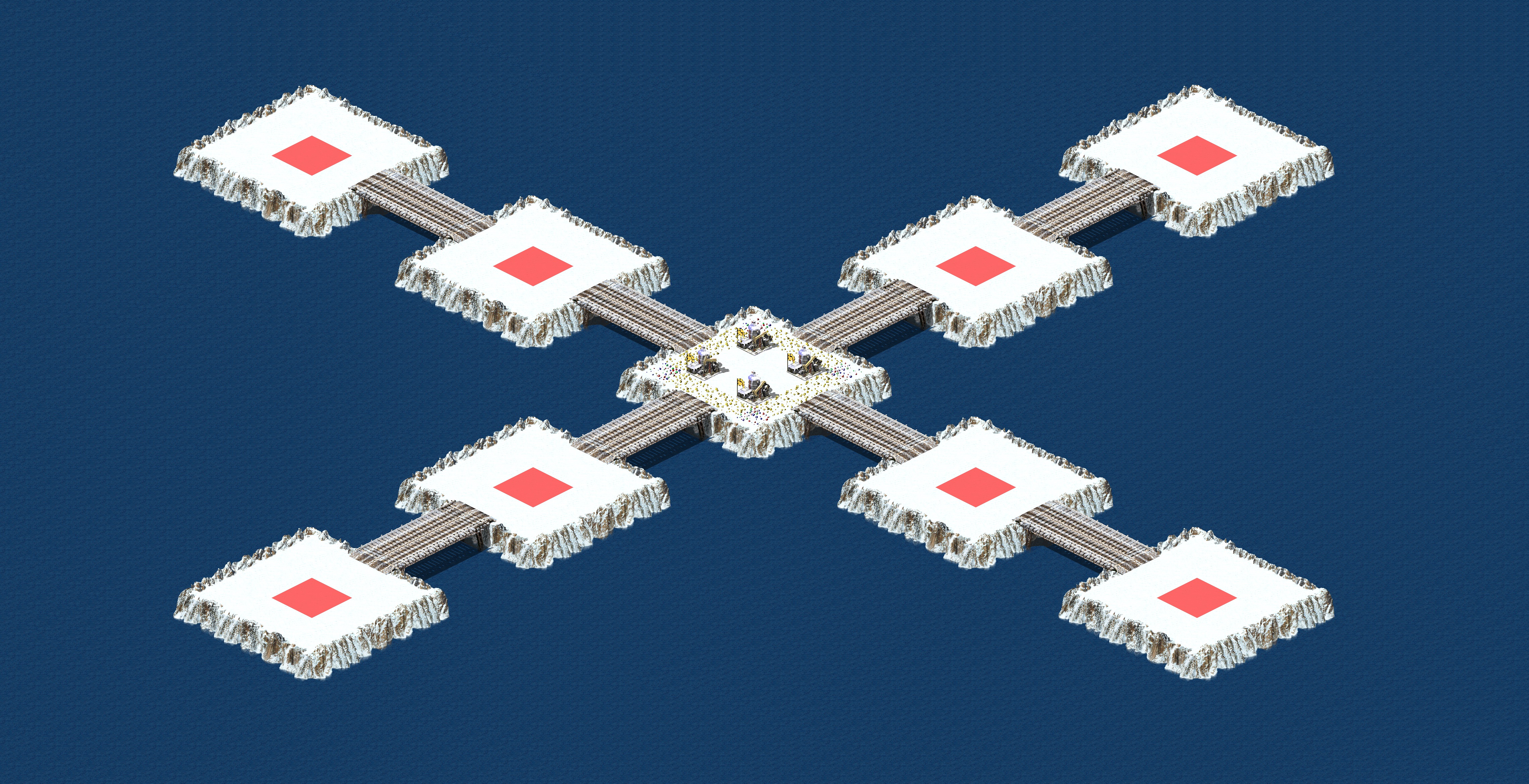Rendered map: Alpine Plateau Land Combo 2v2v2v2 Wooden Bridge