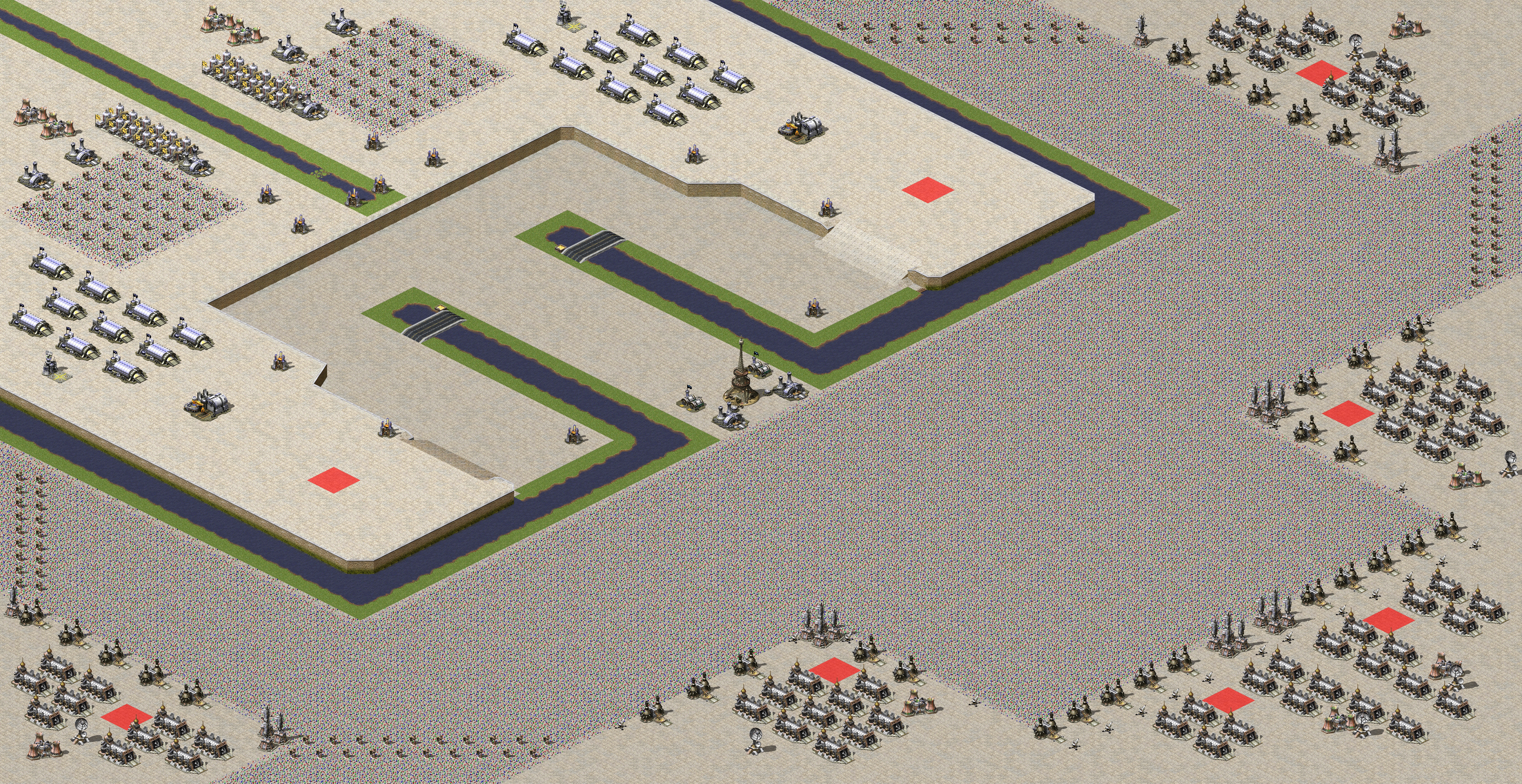 Rendered map: 2 Allied 6 Yuri Tower Left Right