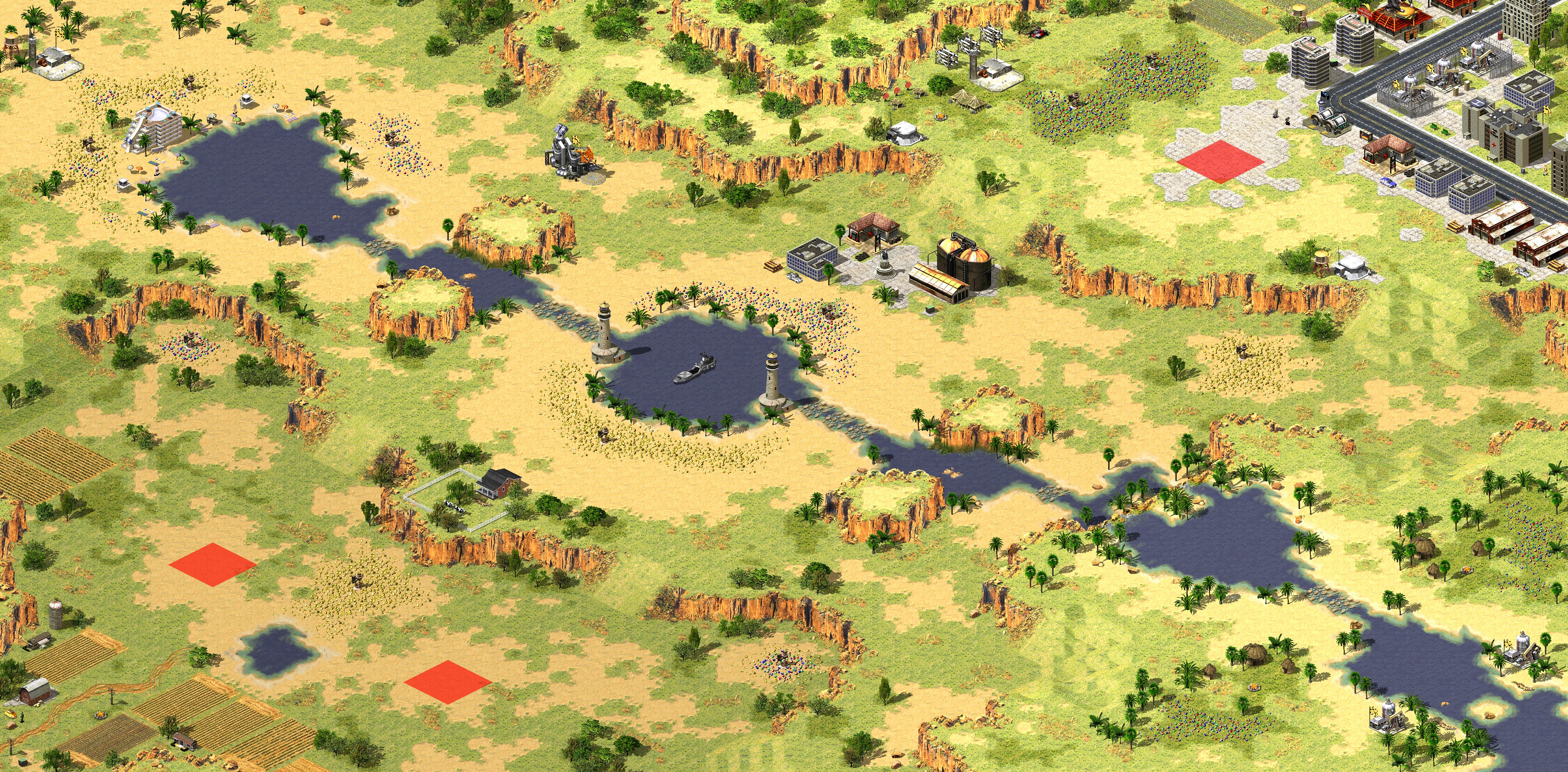 Rendered map: Beach Party (1v2) Unit Edition