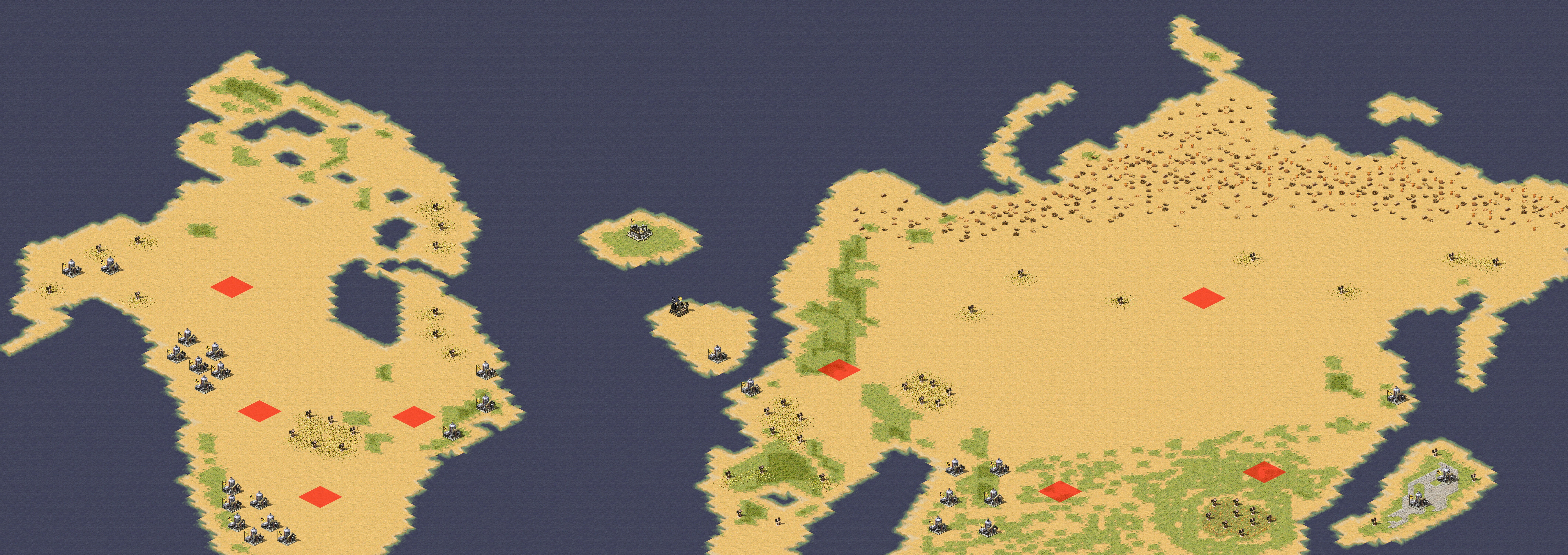 Rendered map: Soviet vs Allied 4v4