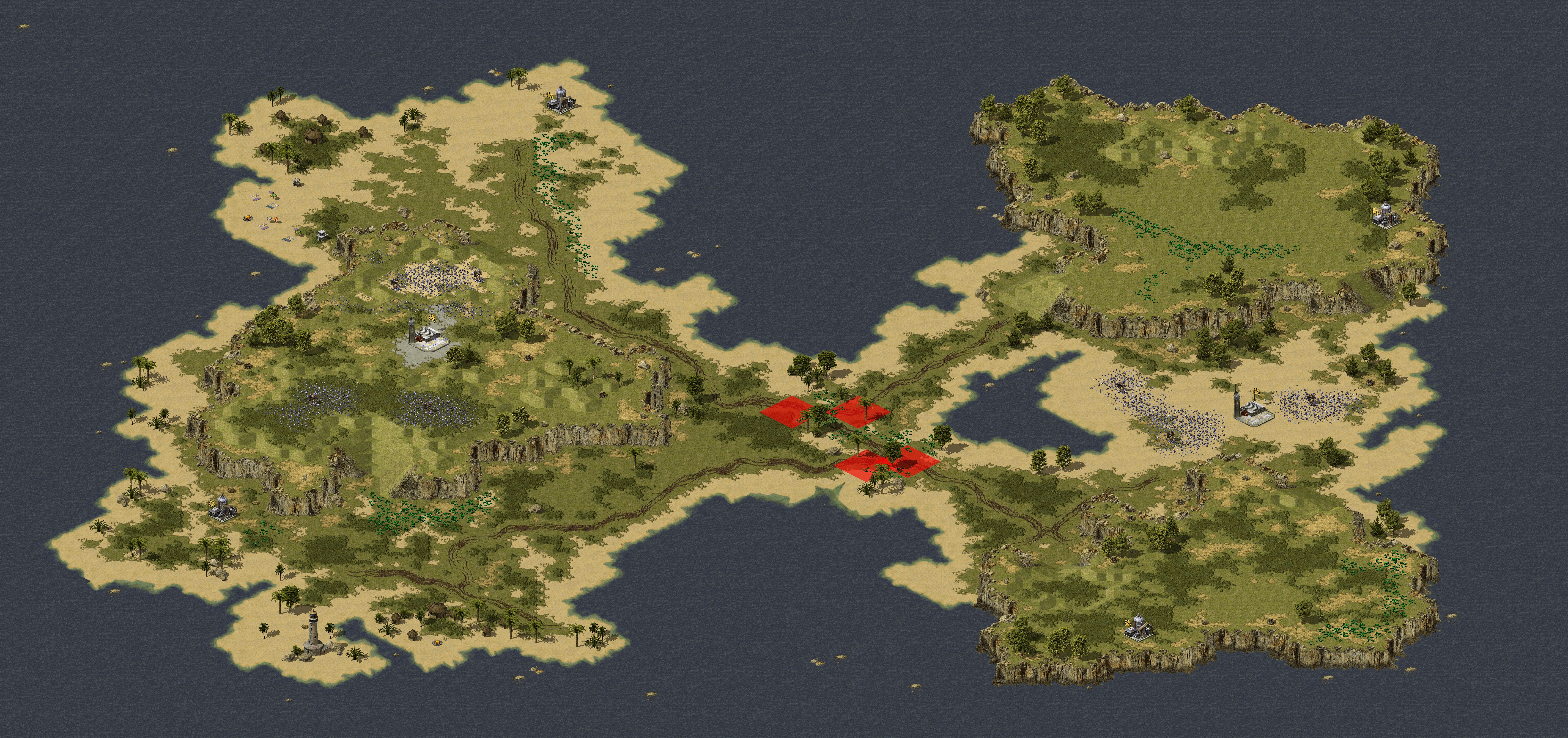 Rendered map: South Pacific (Land Rush)