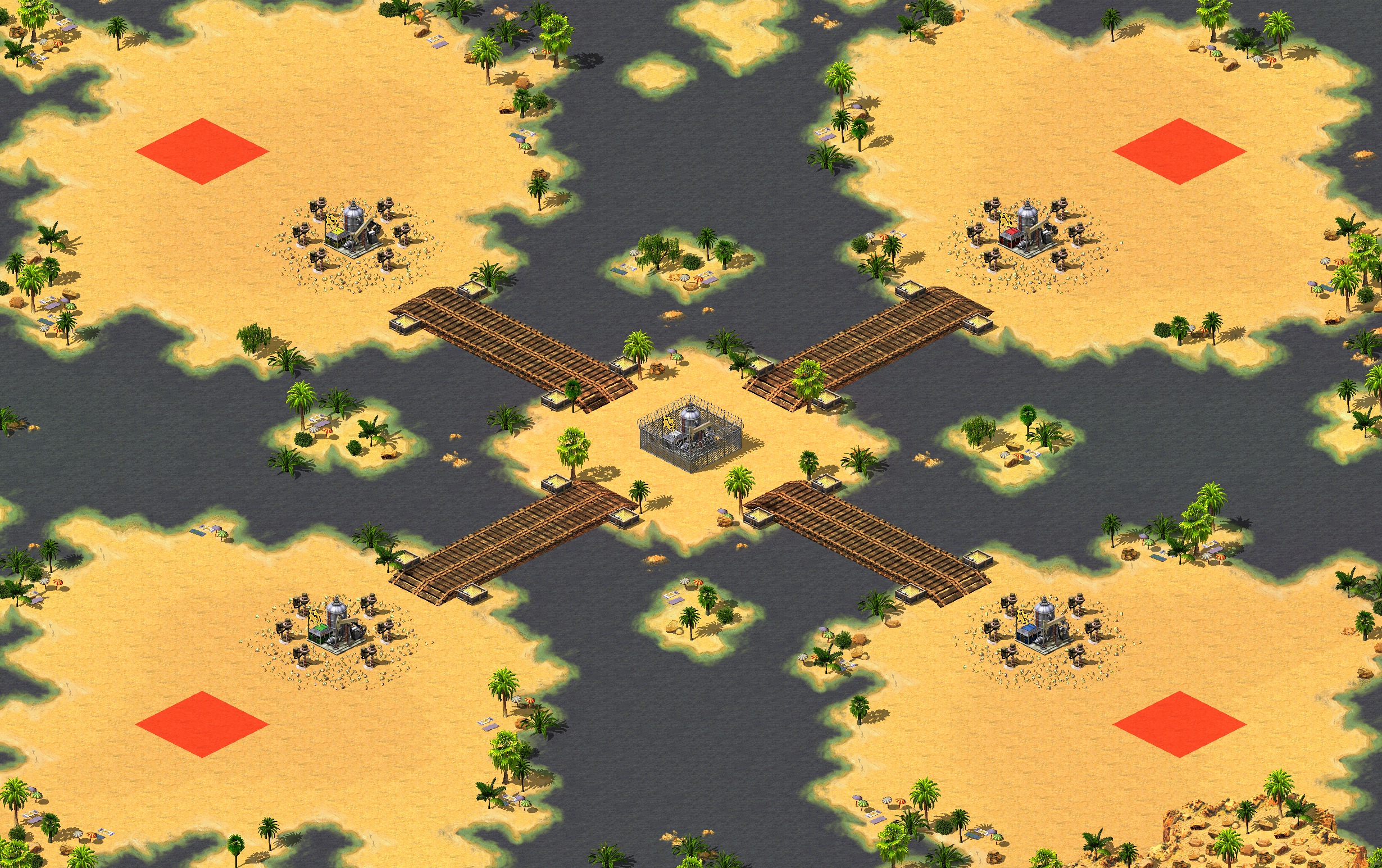 Rendered map: Oil Island v1.03 - (Oil In Center) (4)