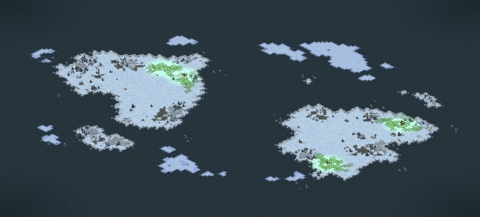 Rendered preview of icy shores