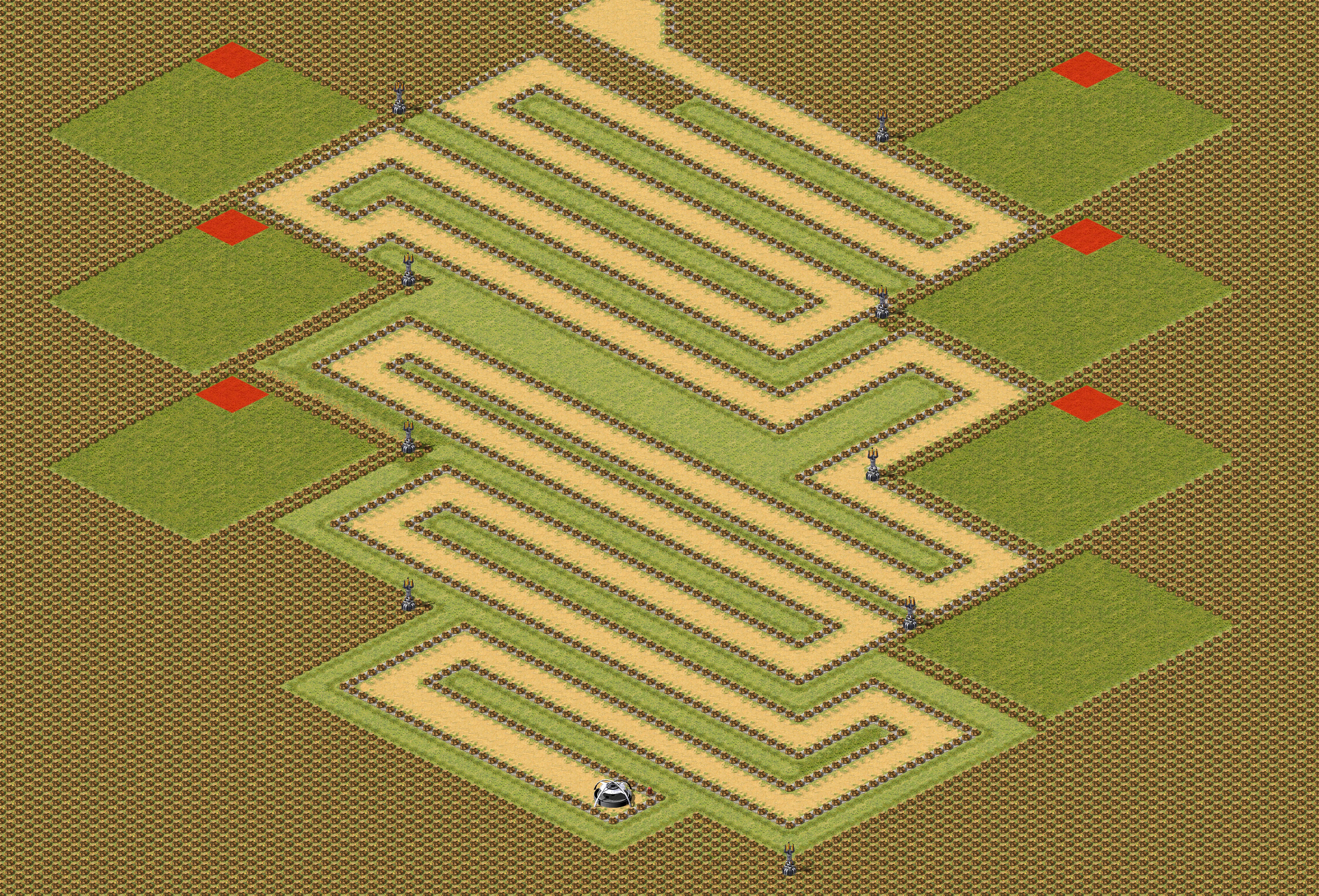 Rendered map: [6] Snarks Tower Defense v3