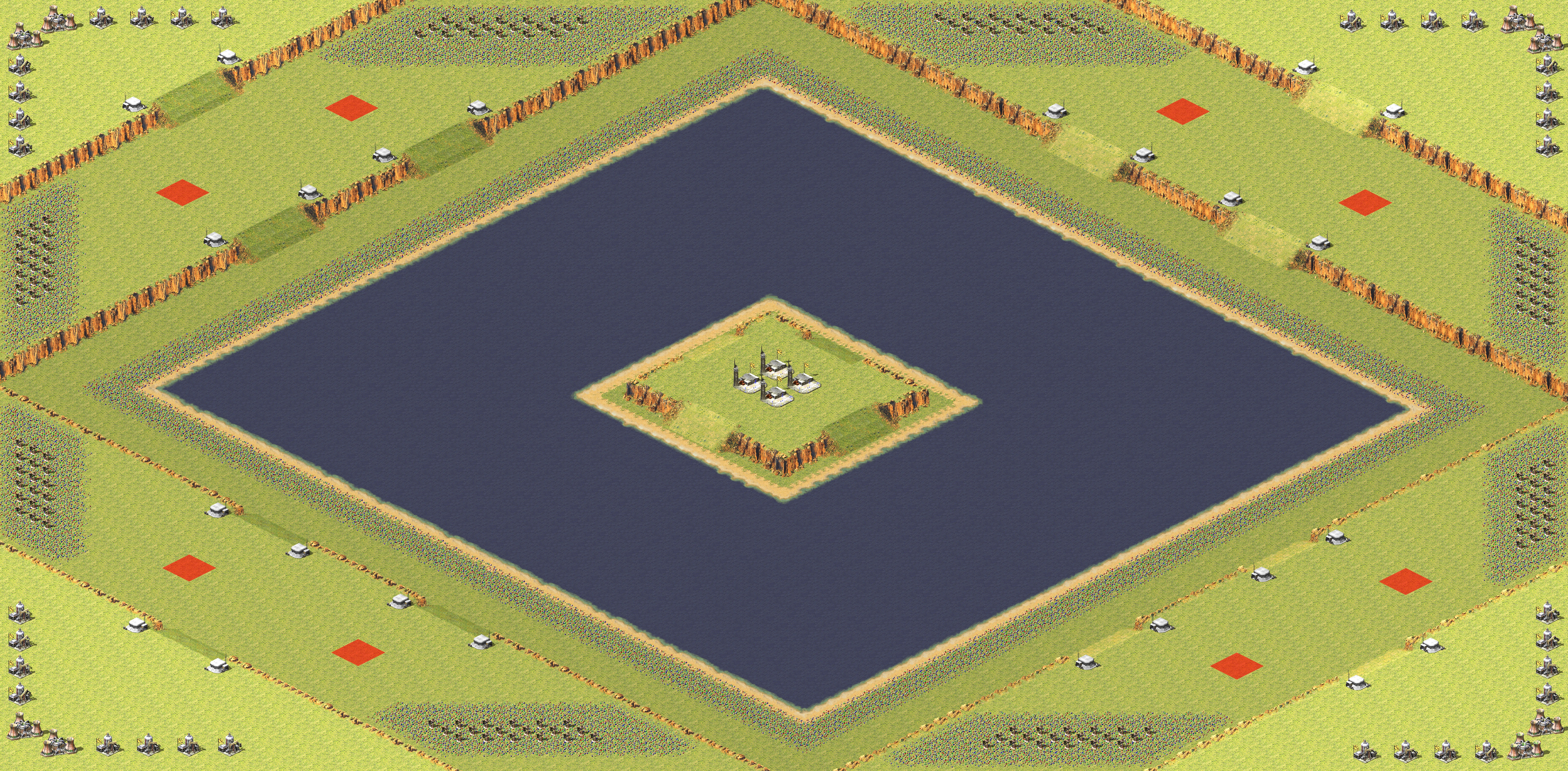 Rendered map: Four Corners Naval Ladder 2v2v2v2