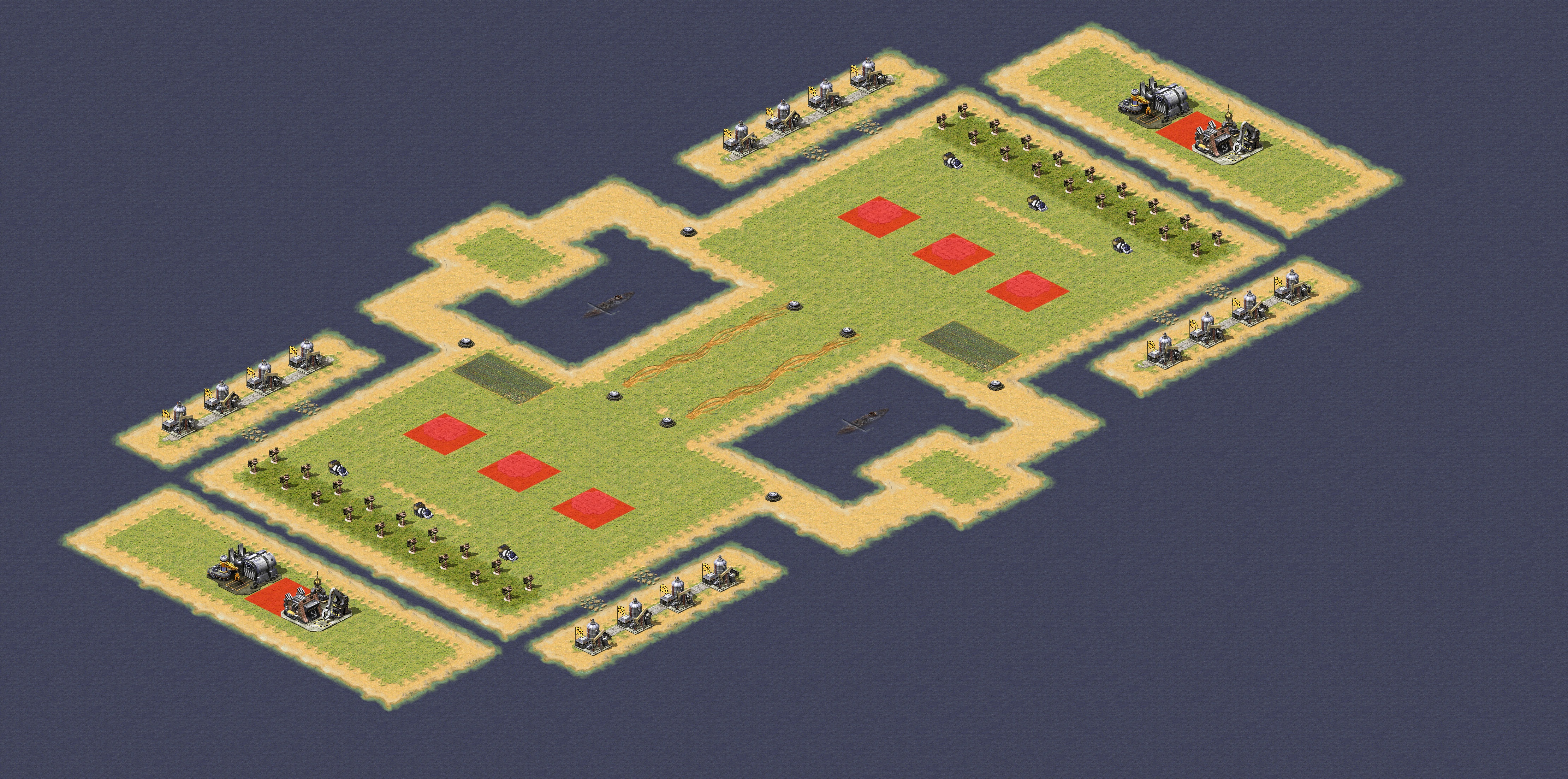 Rendered map: 4v4 Dragons vs Tigers