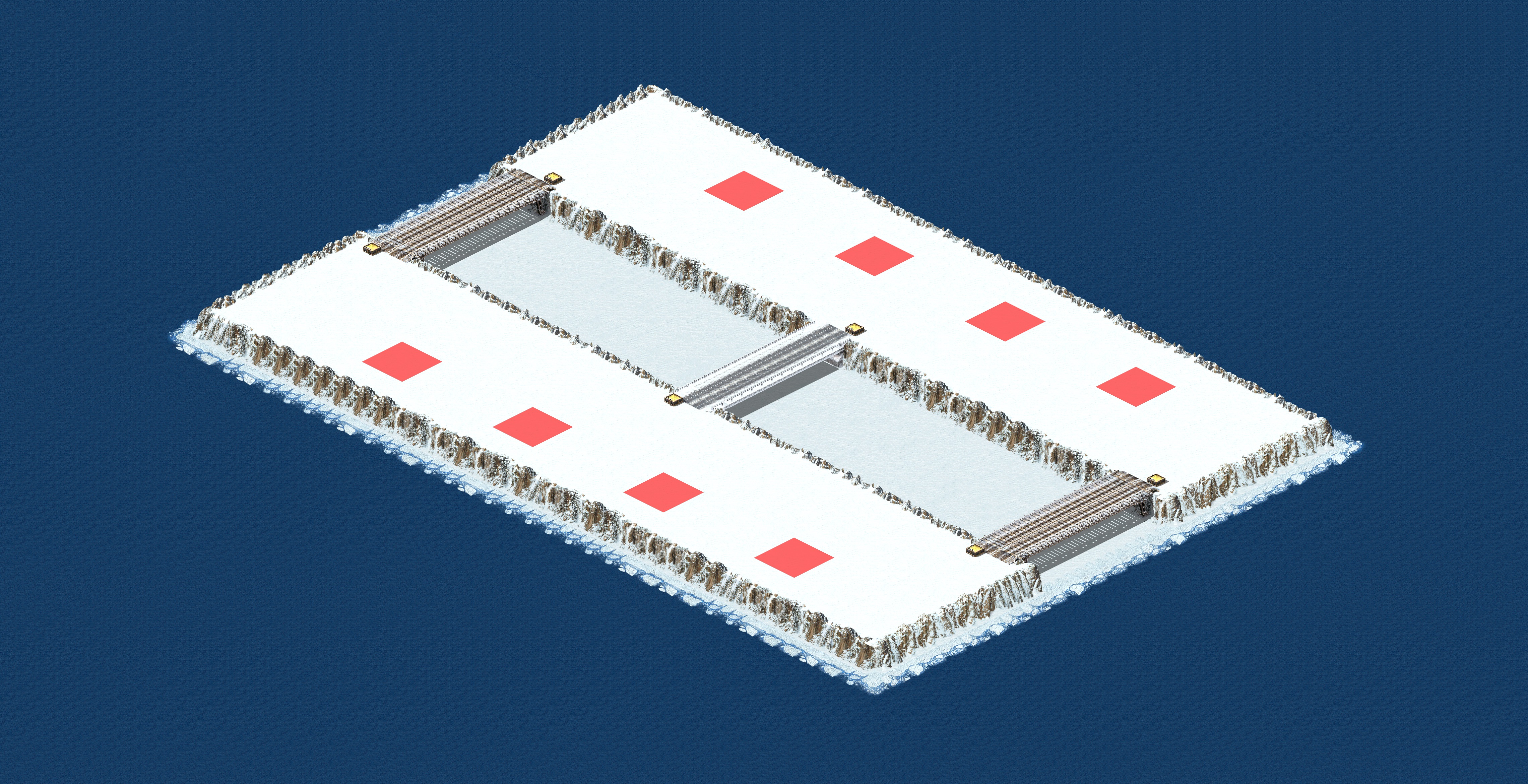 Rendered map: Snowy Plateau 4v4