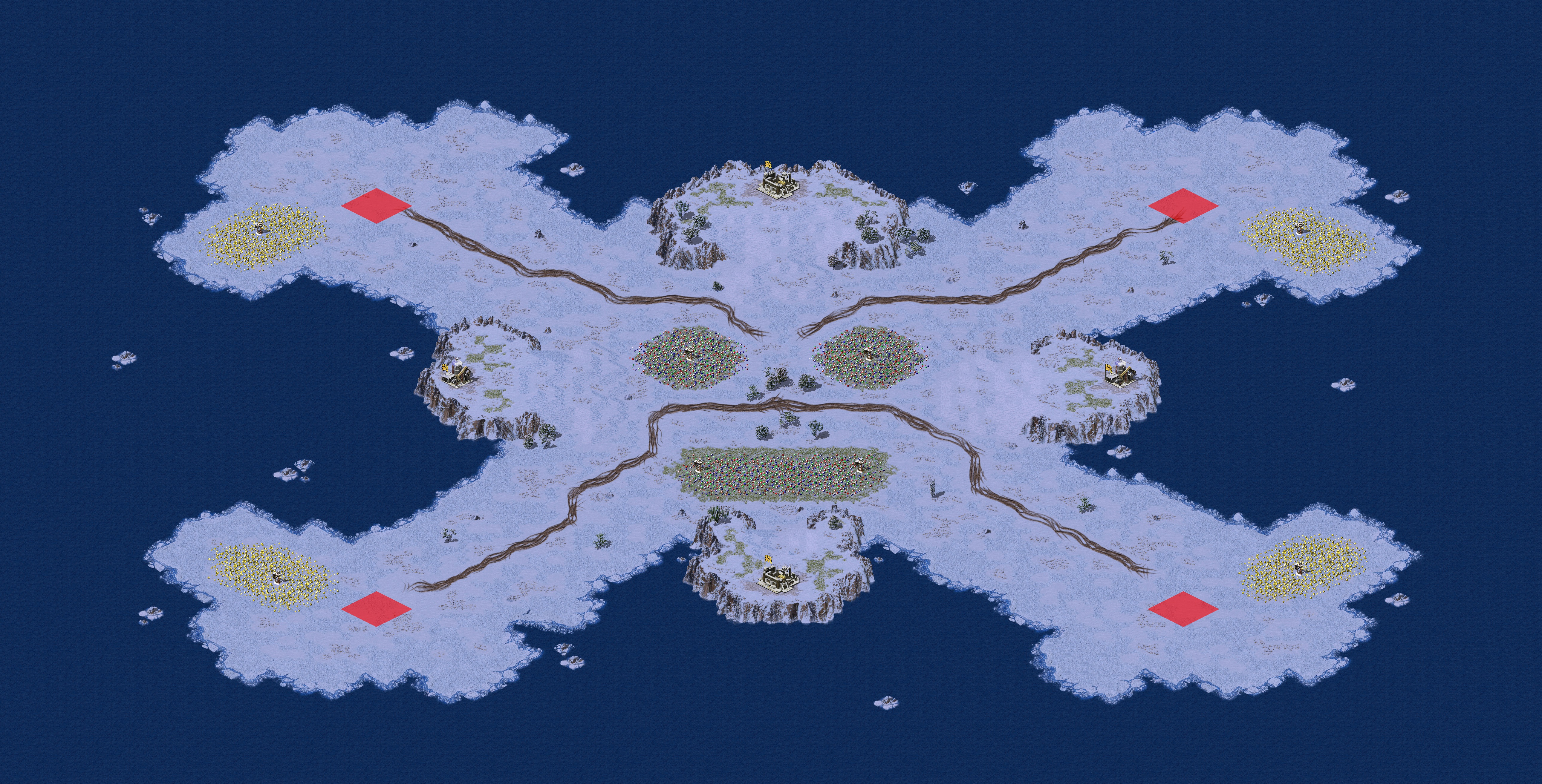 Rendered map: facedown