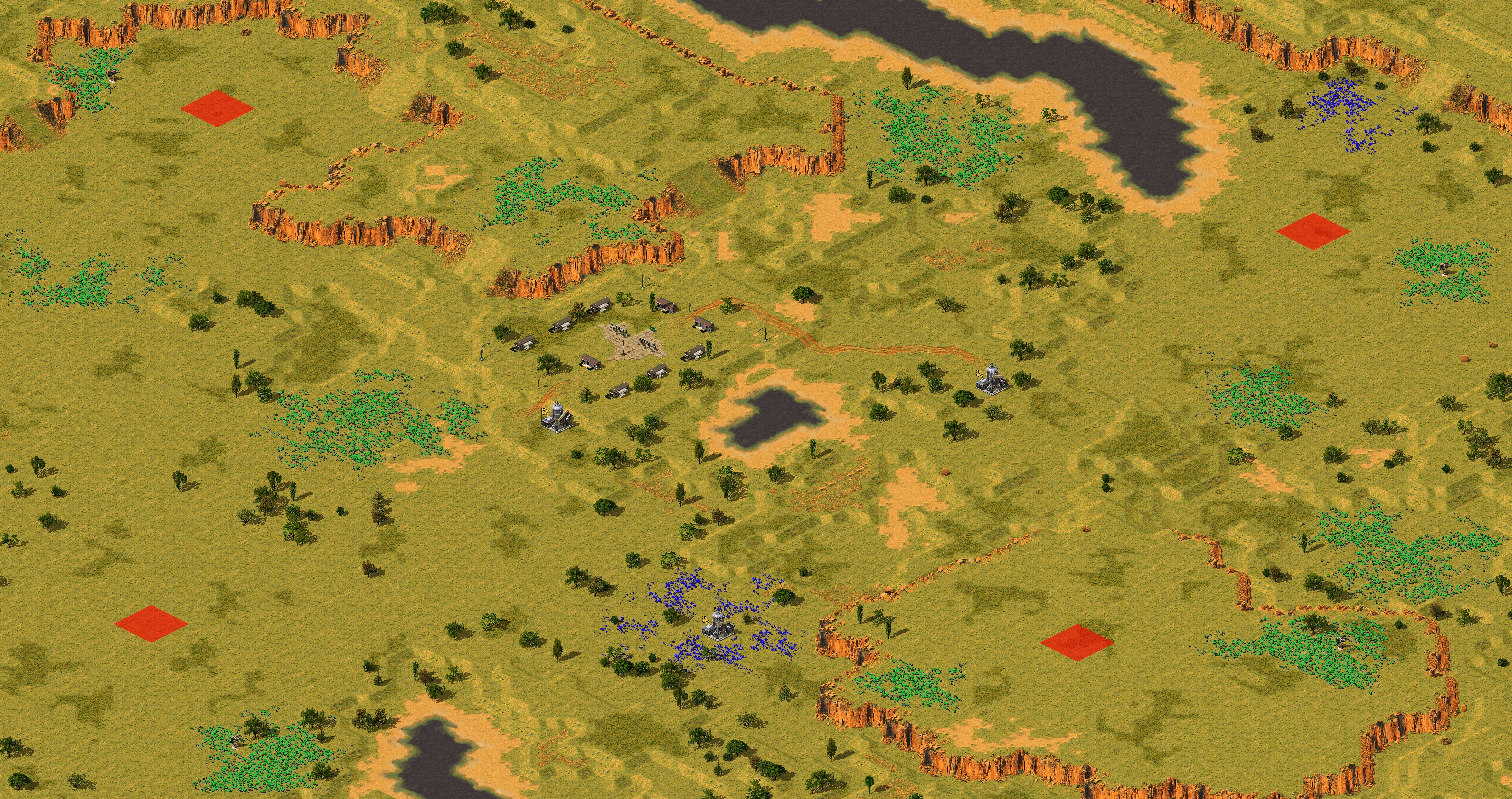 Rendered map: [RA2] Allied Campaign: Texas DMZ - Map 1