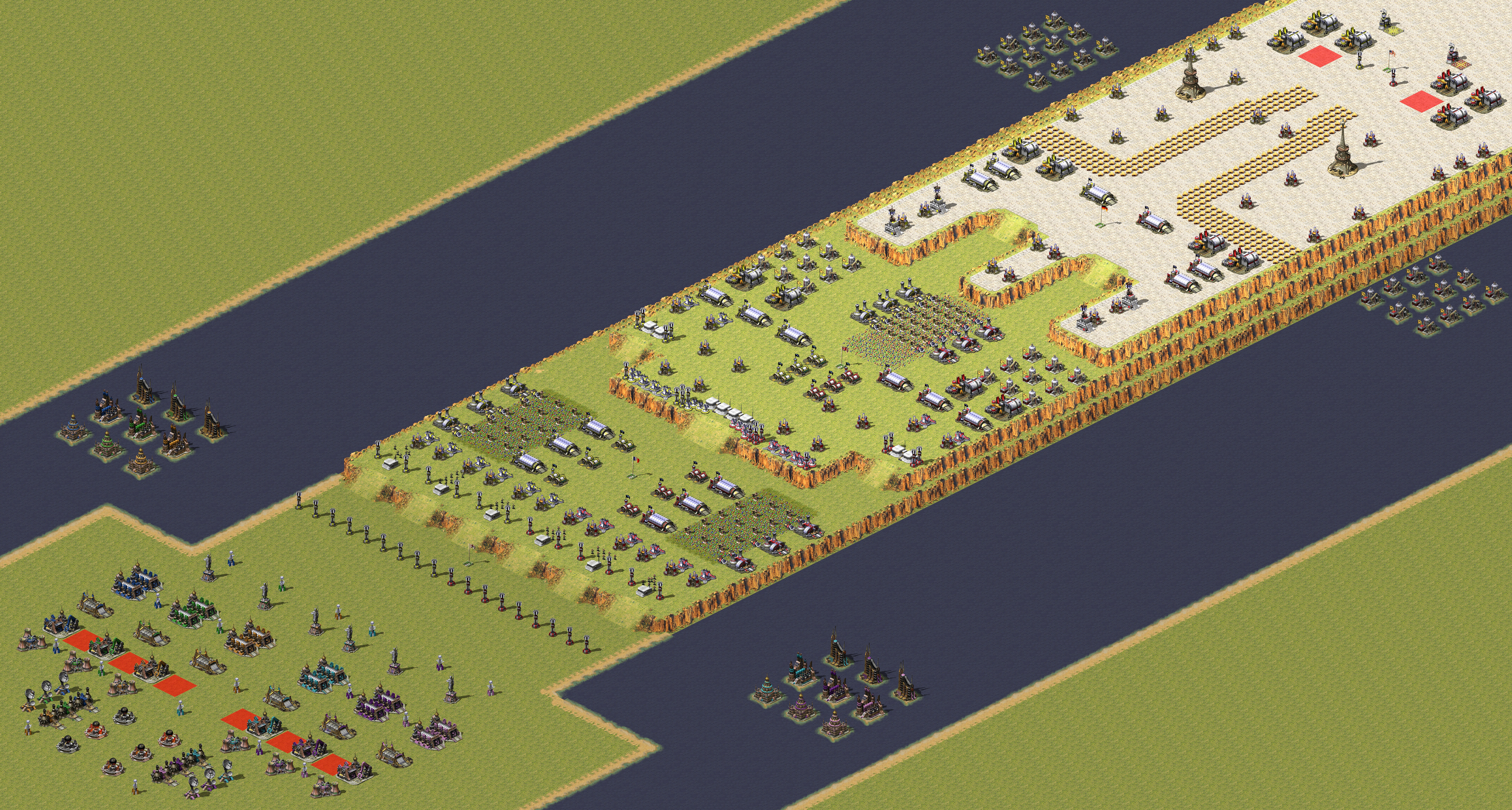 Rendered map: 2 Allied 6 Soviet - Pursuit