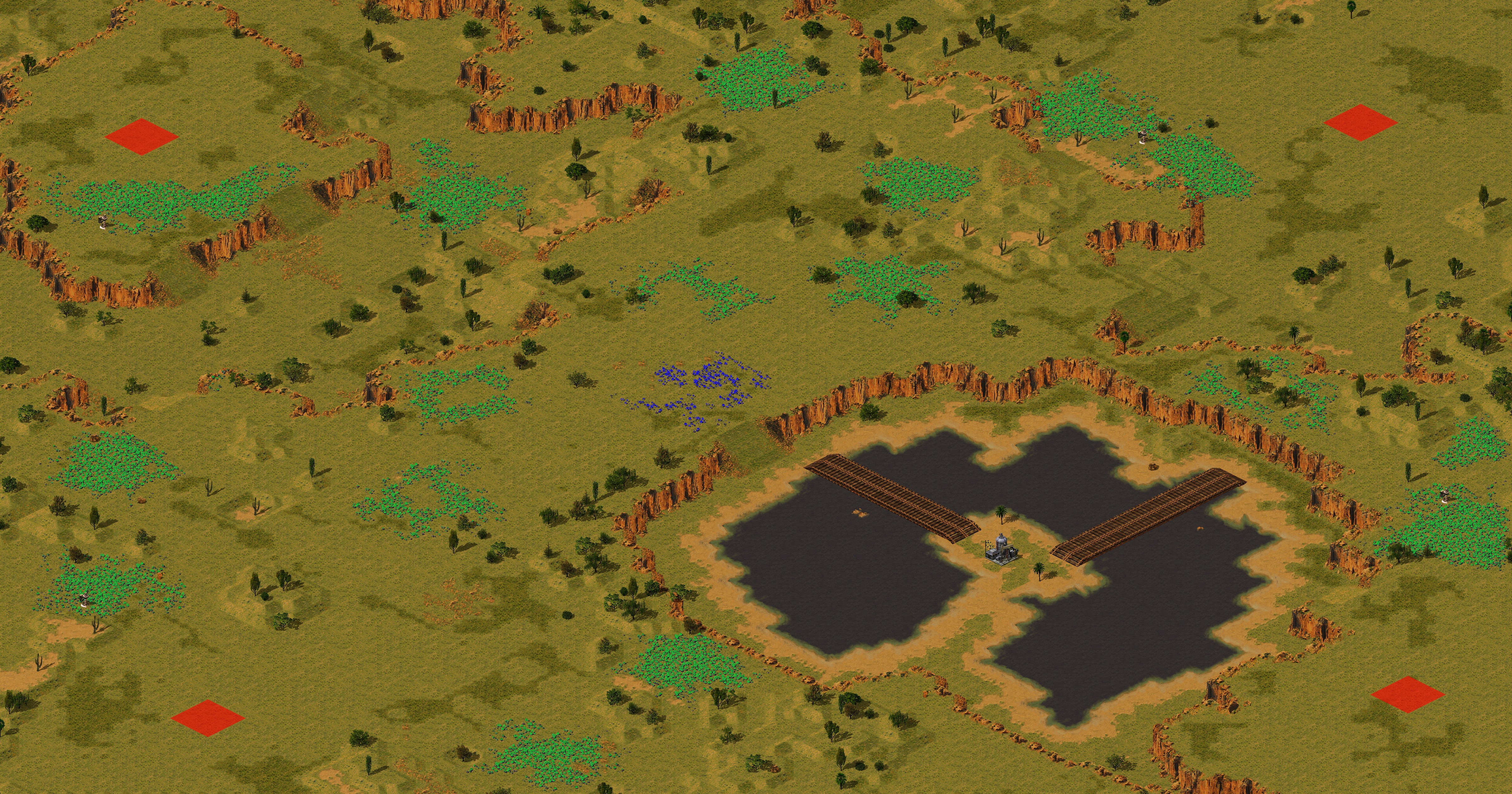 Rendered map: [RA2] Allied Campaign: Texas DMZ - Map 5