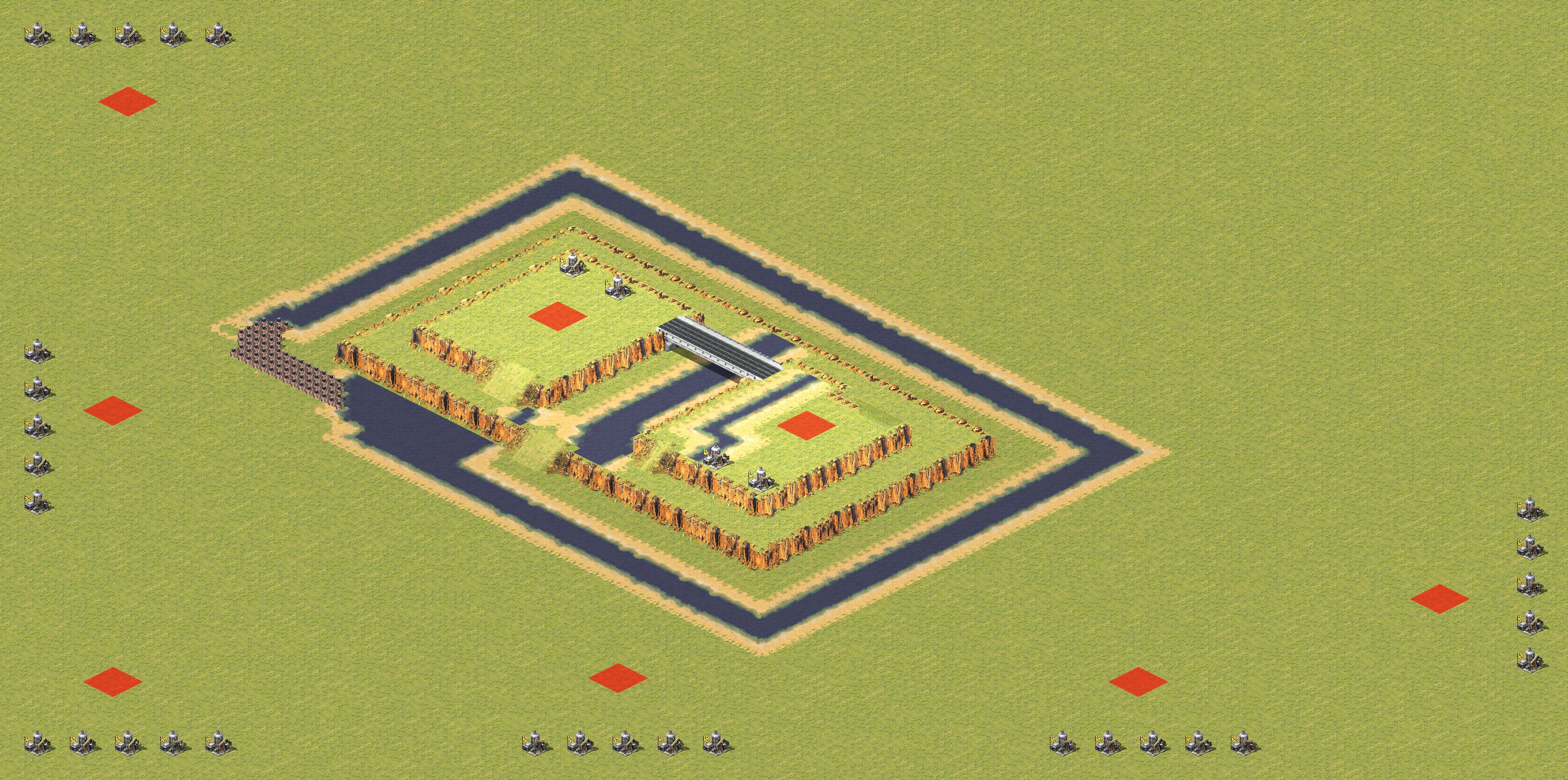 Rendered map: 2 Allied 6 Soviet High Ground