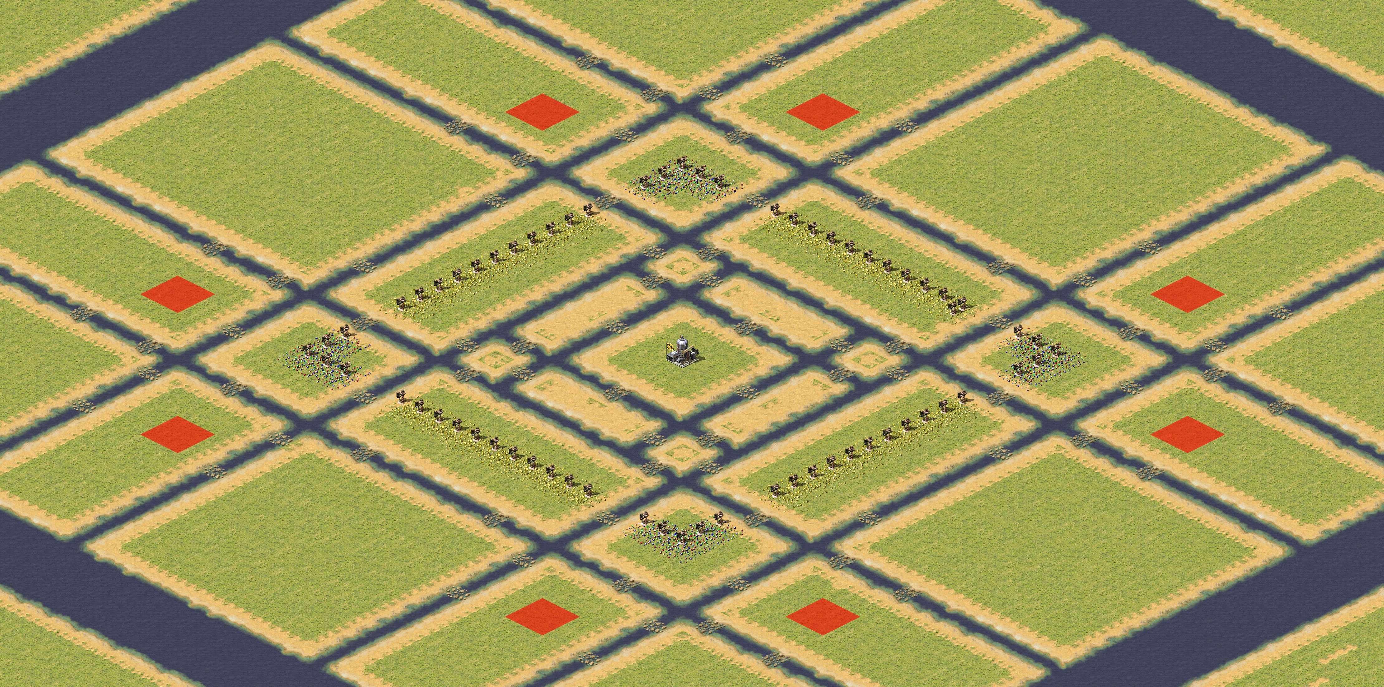 Rendered map: Dense Waterways 1 Ring Ore 4v4/2v2v2v2