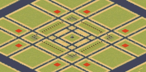 Rendered preview of Dense Waterways 1 Ring Ore 4v4/2v2v2v2
