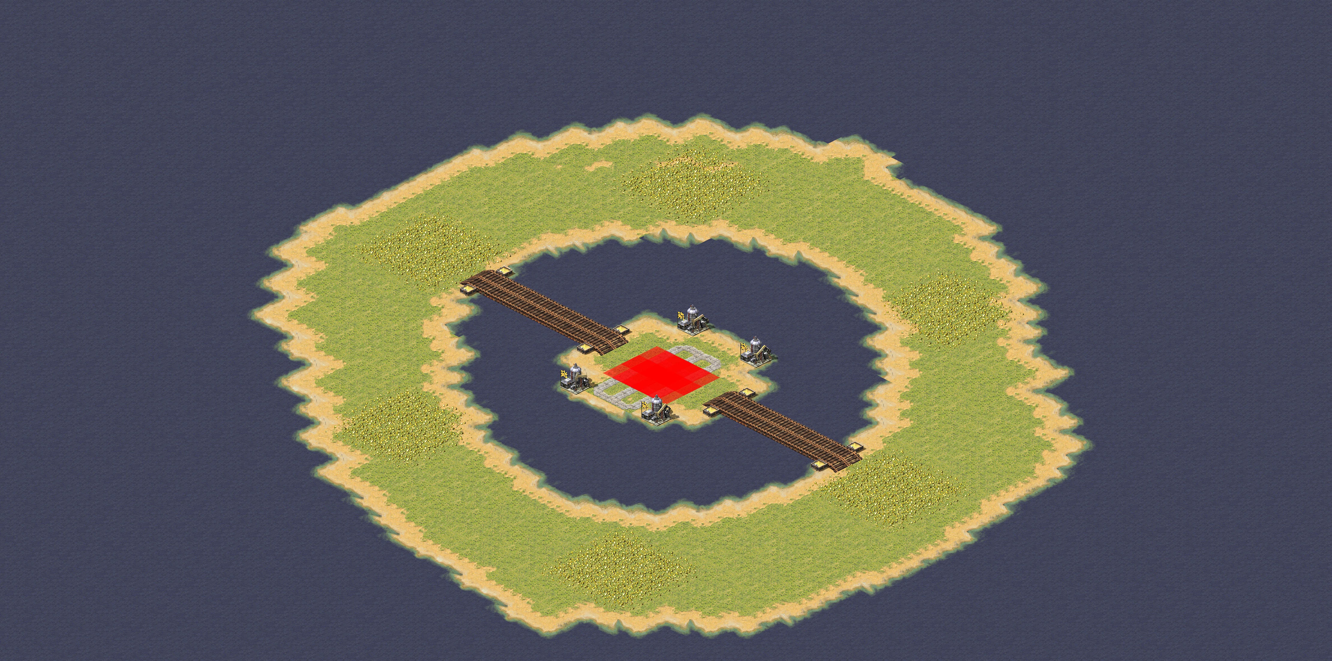 Rendered map: 4v4 Ring Melee Island in Island