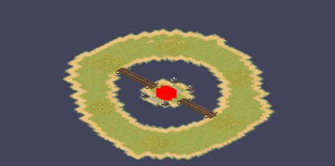 Rendered preview of 4v4 Ring Melee Island in Island
