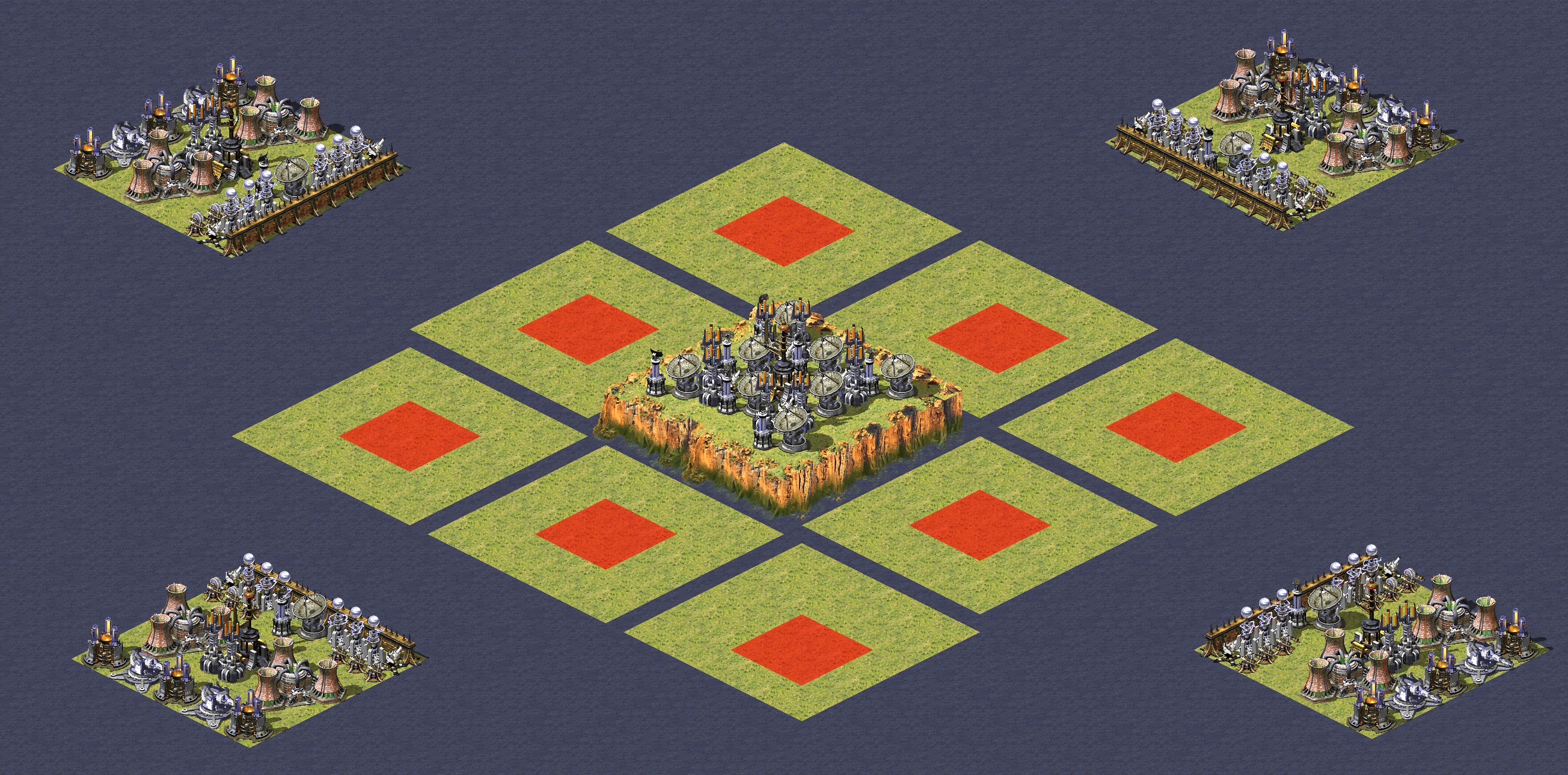 Rendered map: 1v1 Land Patch Recycling Economy