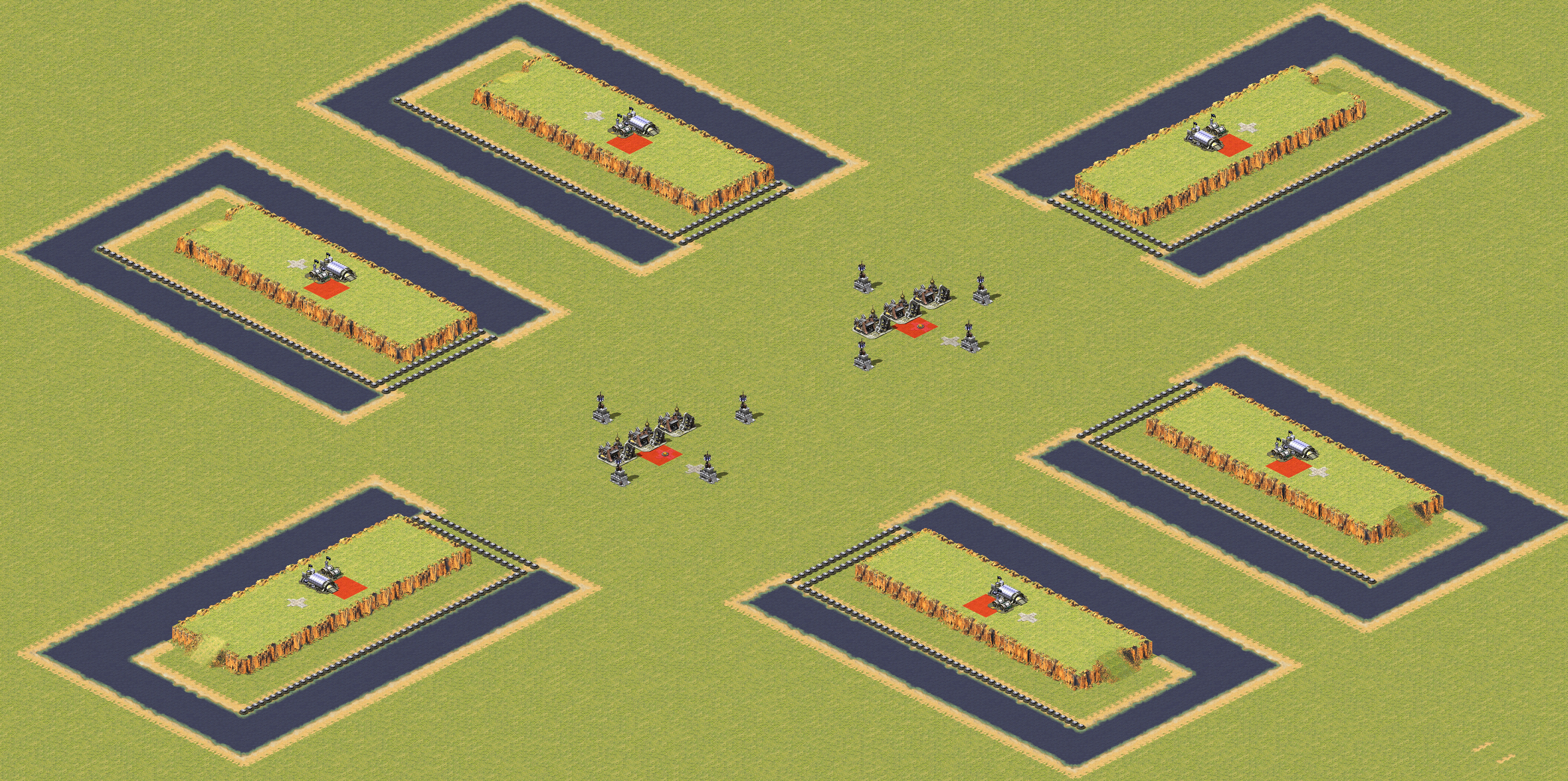 Rendered map: 2 Soviet 6 Allied - Unexpected Fortune (Dead End)