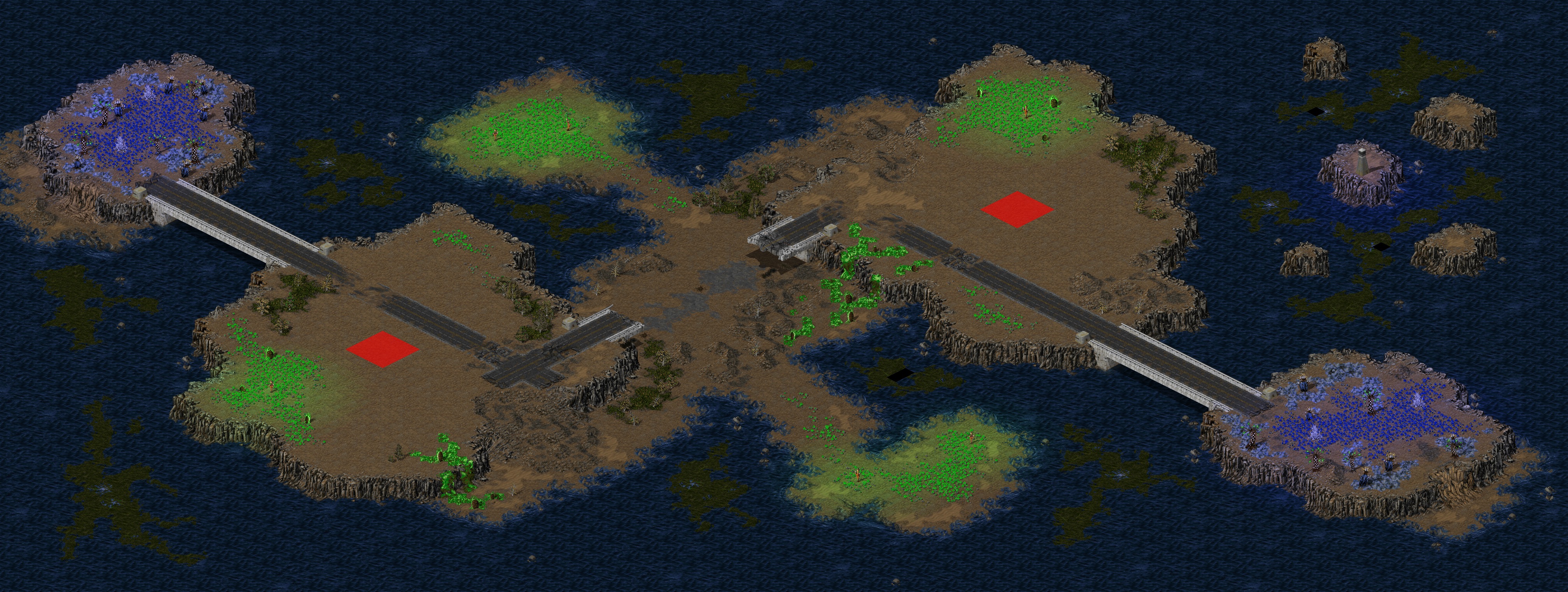 Rendered map: Dueling Islands