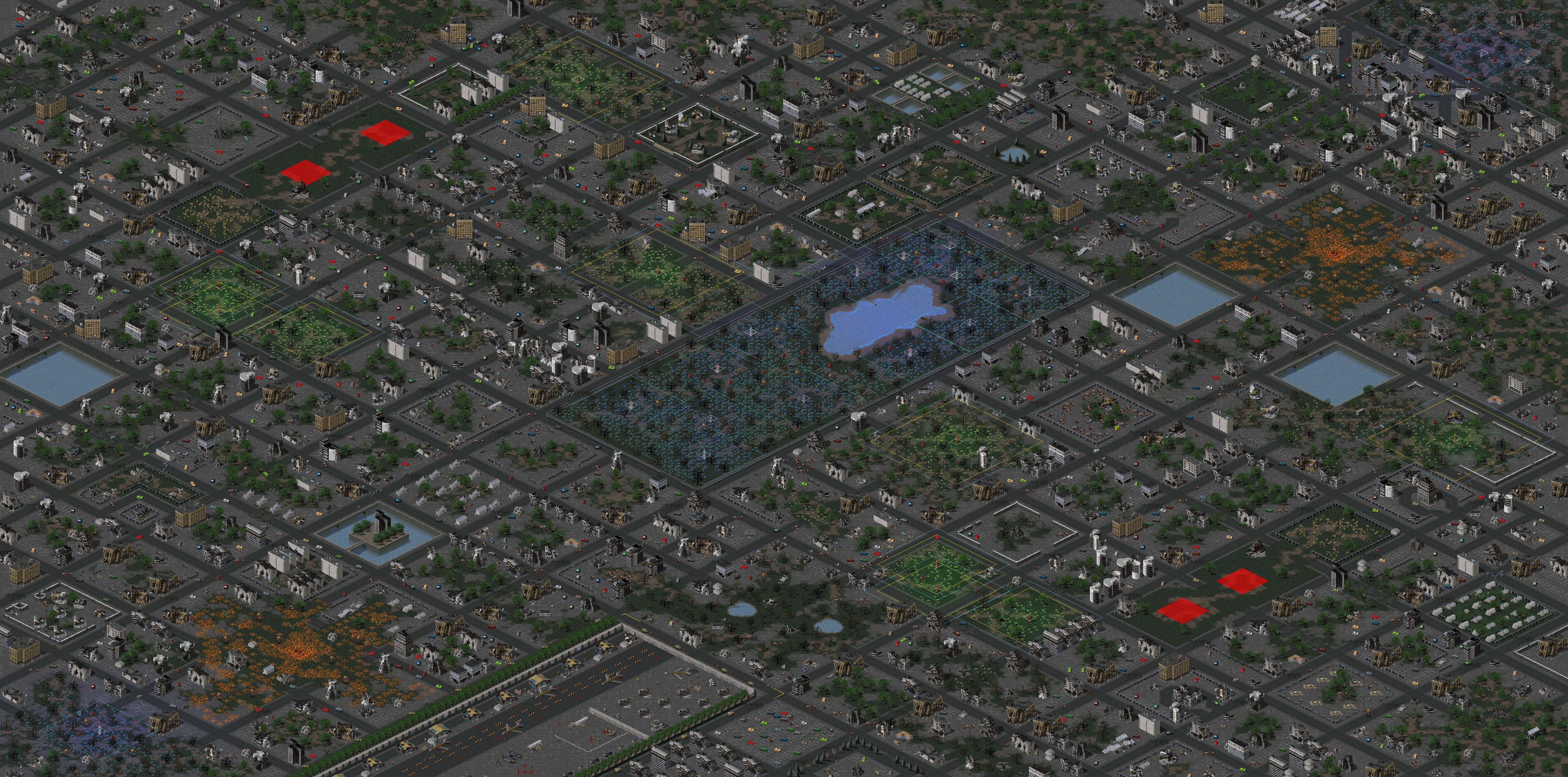 Rendered map: Down town warfare