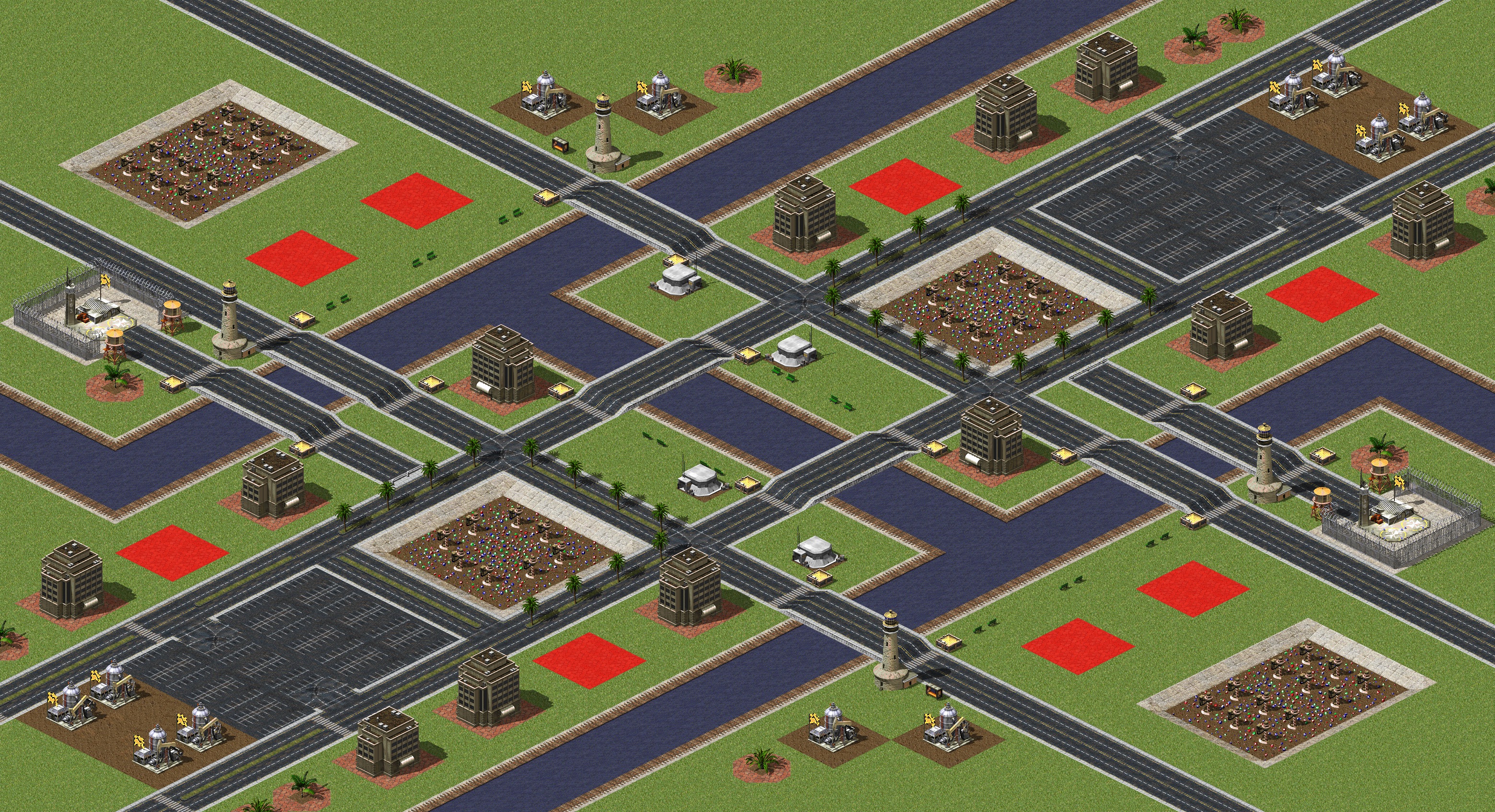 Rendered map: 2025红警混战王-运河