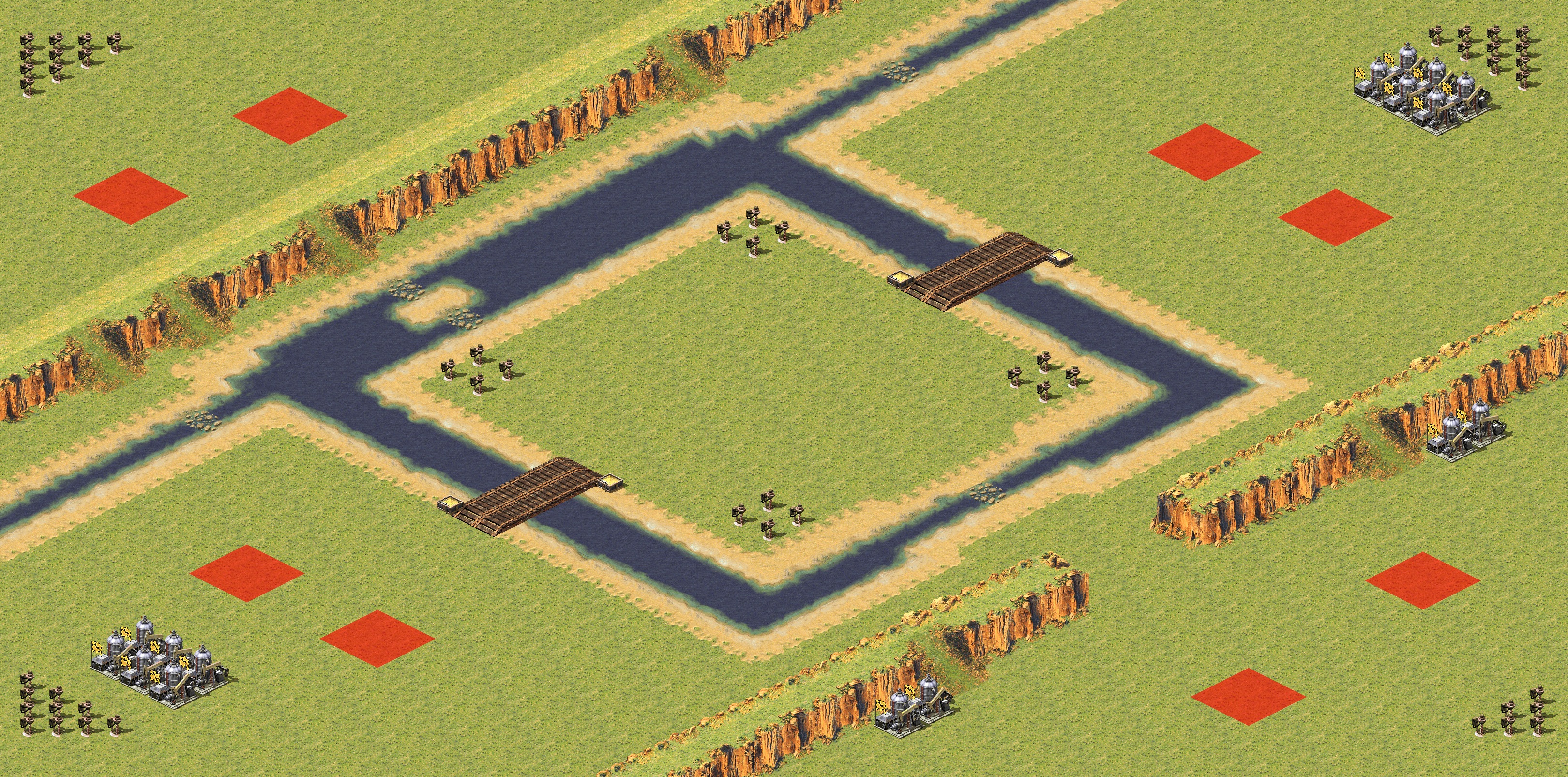 Rendered map: Asymmetric 2v2v2v2 v2