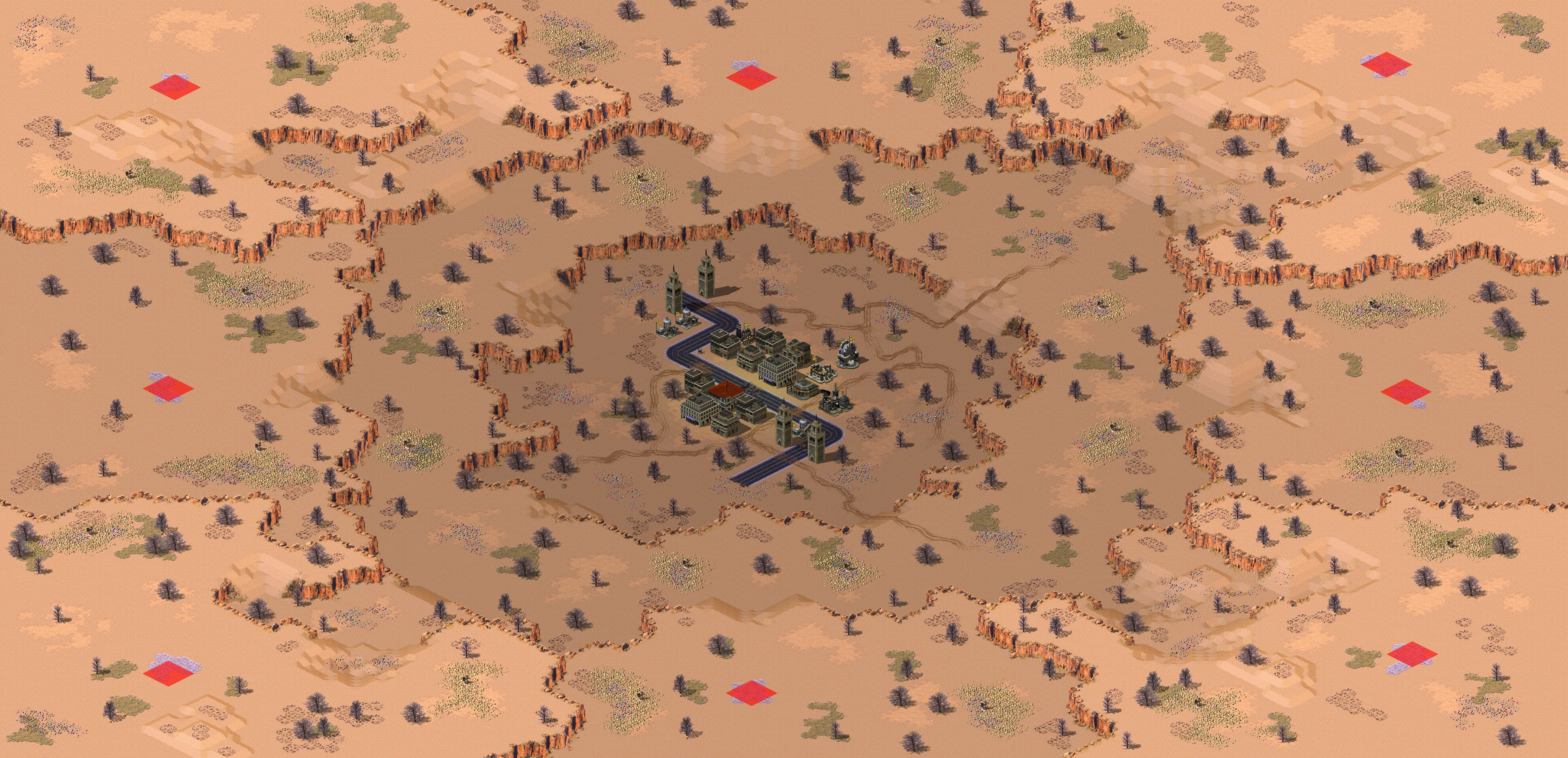 Rendered map: Desert Wasteland City (2-8)