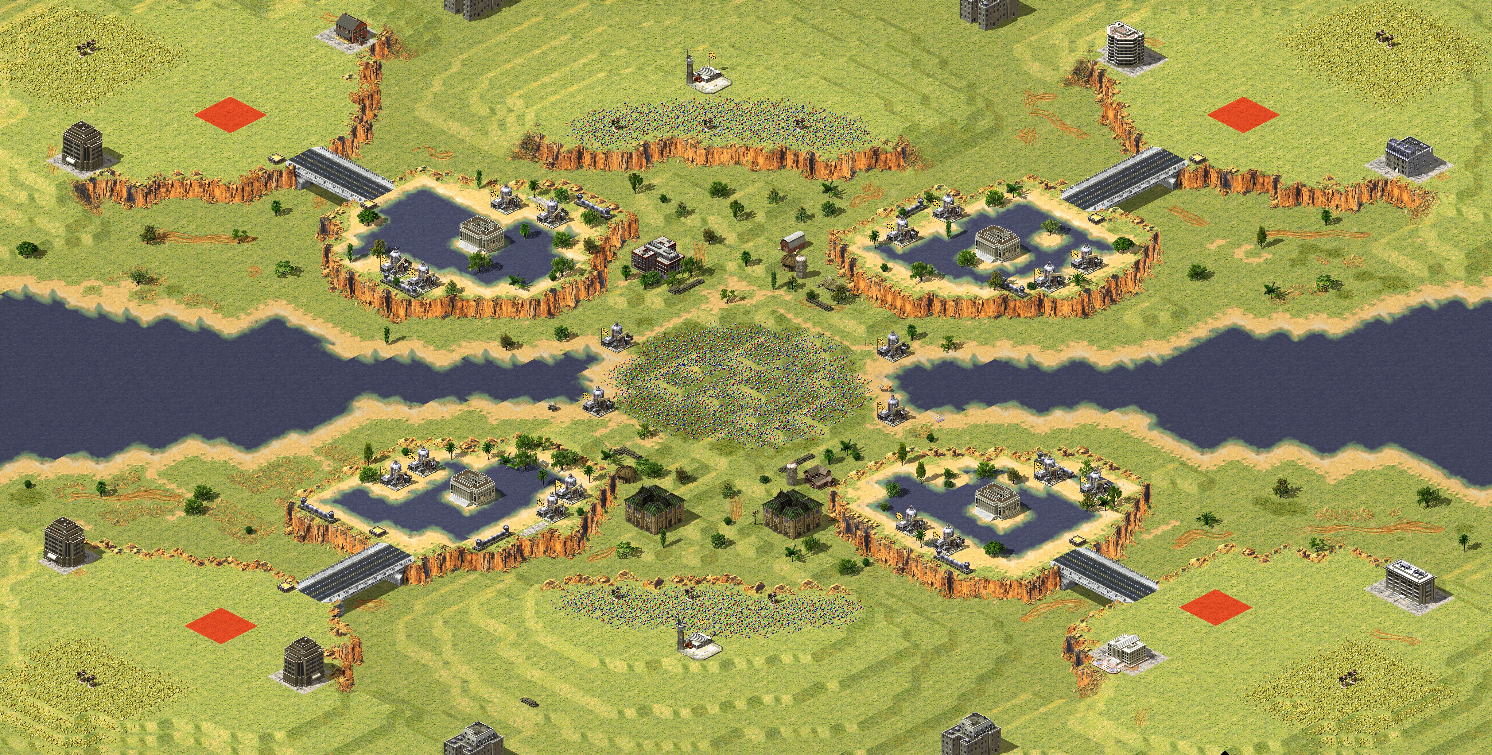 Rendered map: 4-Player Fair Skirmish (Inland)