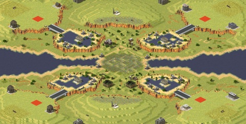 Rendered preview of 4-Player Fair Skirmish (Inland)